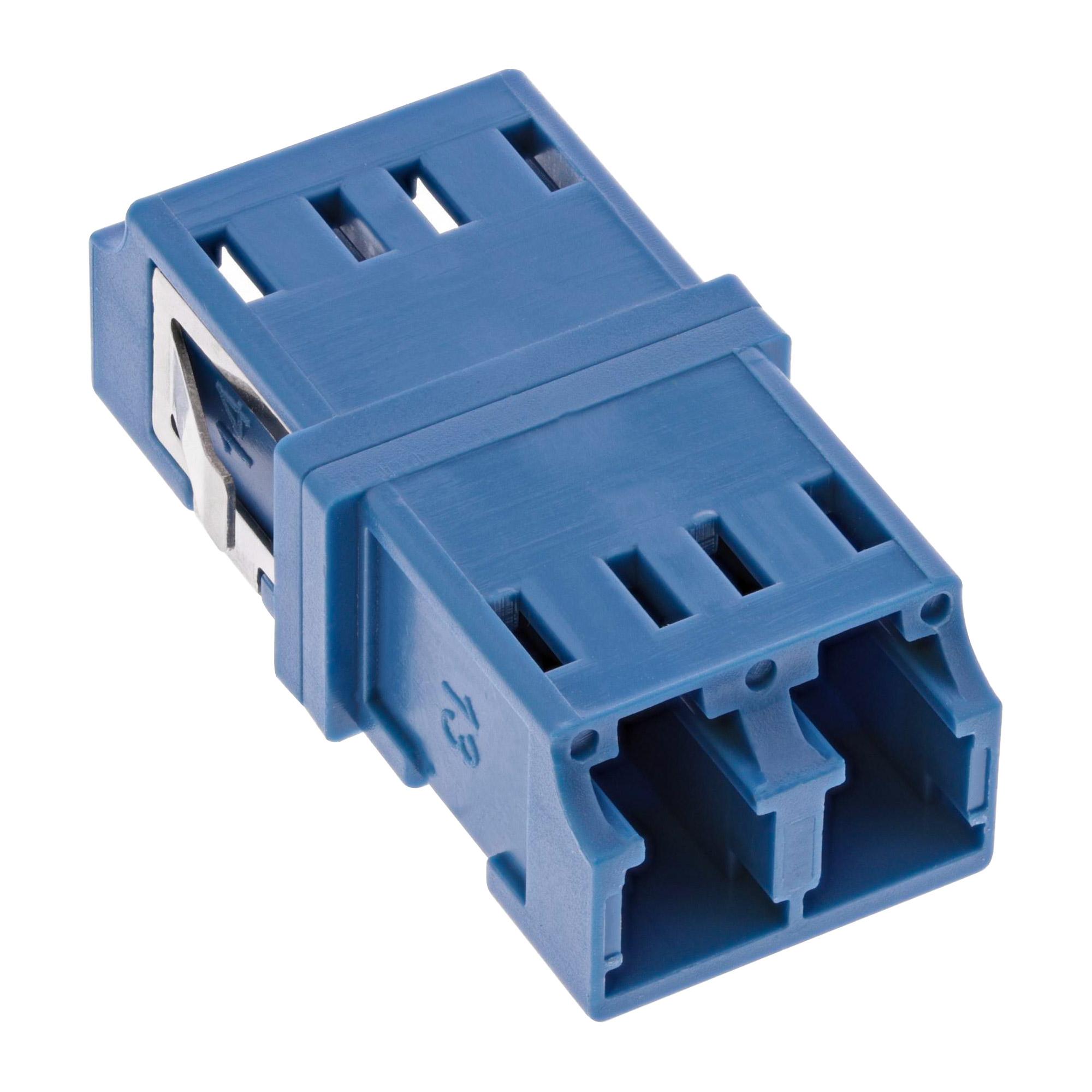 Accoppiatore per fibra ottica - duplex LC-LC - monomodale - blu - manicotto in ceramica