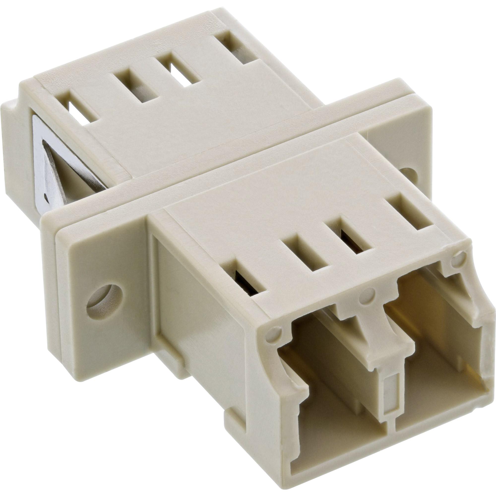 Accoppiatore per fibra ottica - duplex LC-LC - multimodale - beige - manicotto in ceramica - per installazione