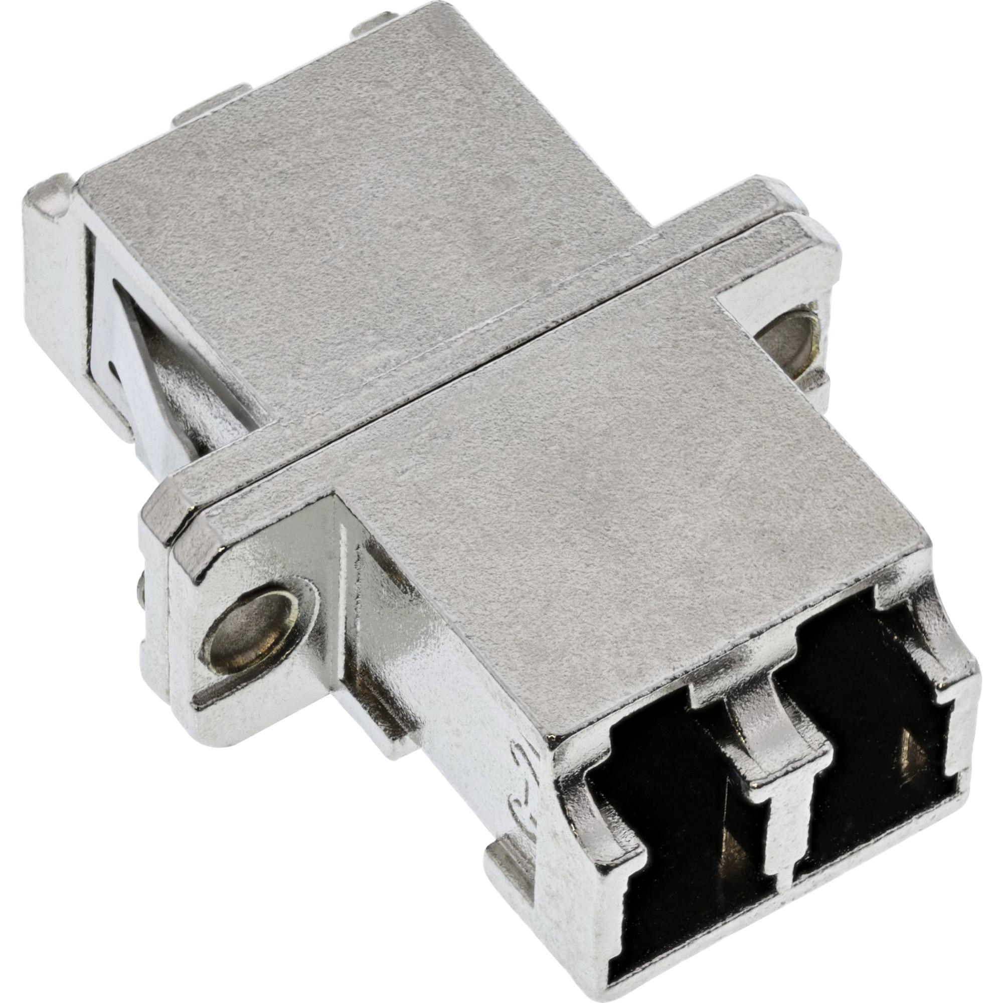 Accoppiatore metallico per fibra ottica - duplex LC-LC - multimodale - manicotto in ceramica - per installazione