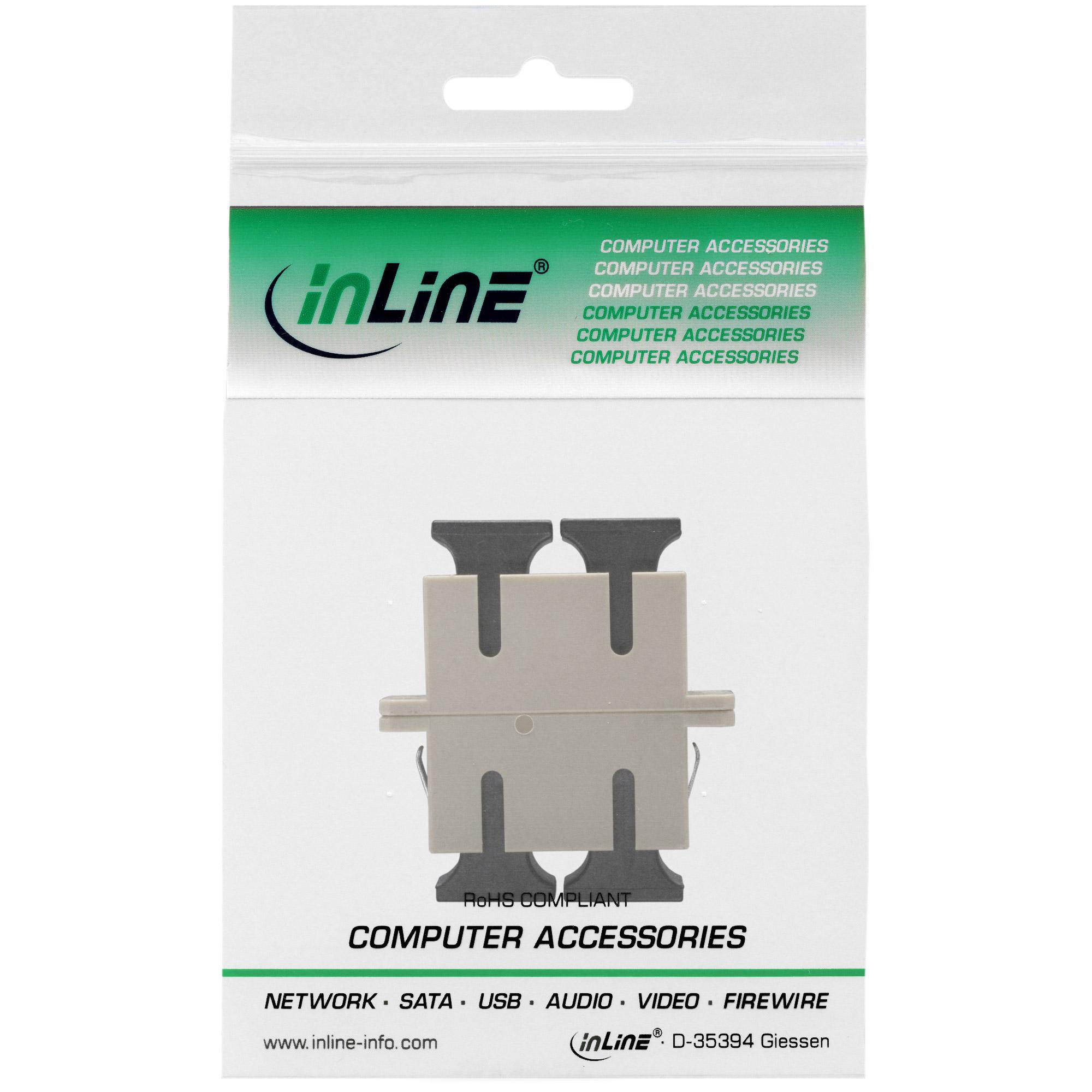 Accoppiatore per fibra ottica - duplex SC-SC - multimodale - beige - manicotto in ceramica - per installazione