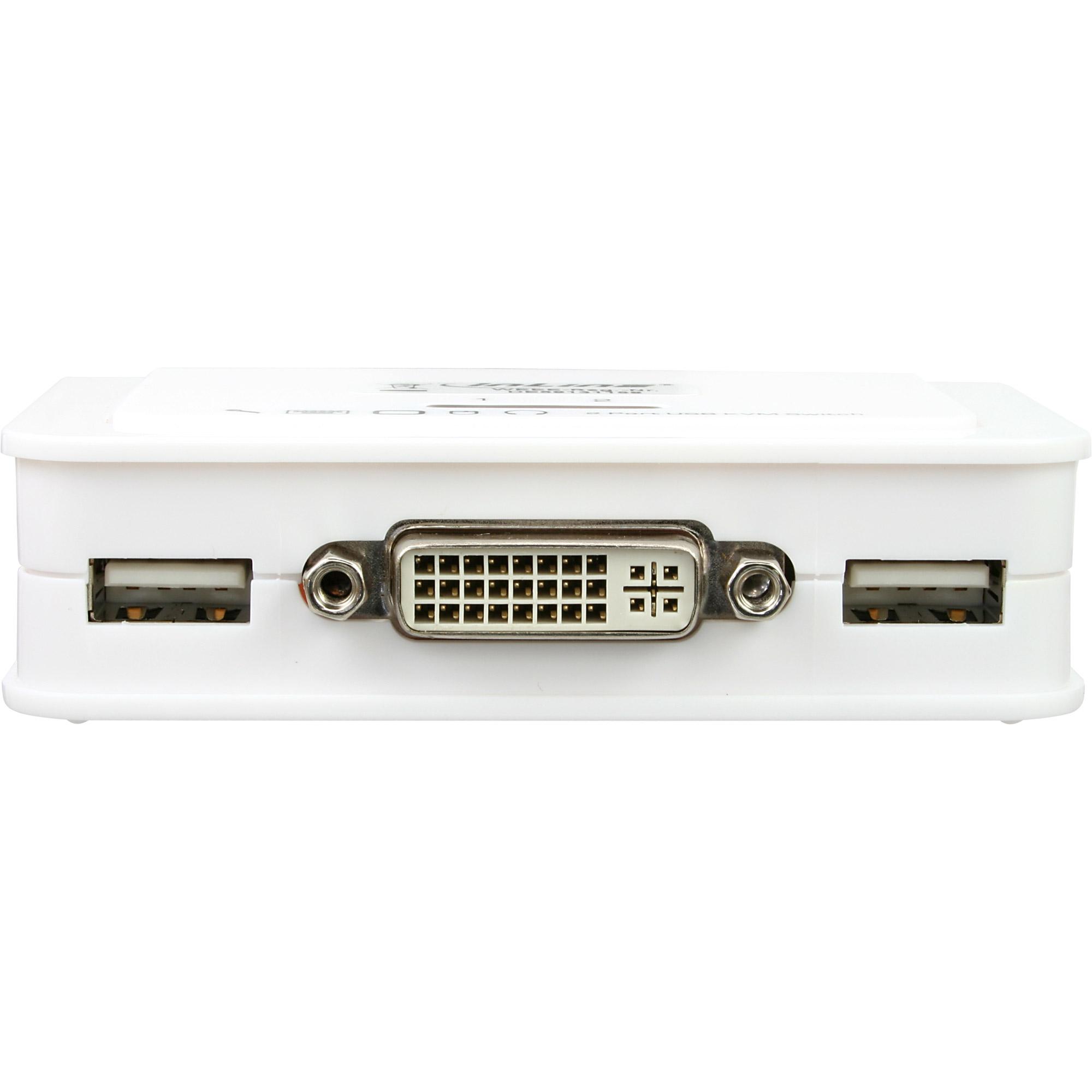 Switch KVM - 2 vie - DVI-D - USB - con audio - cavo integrato