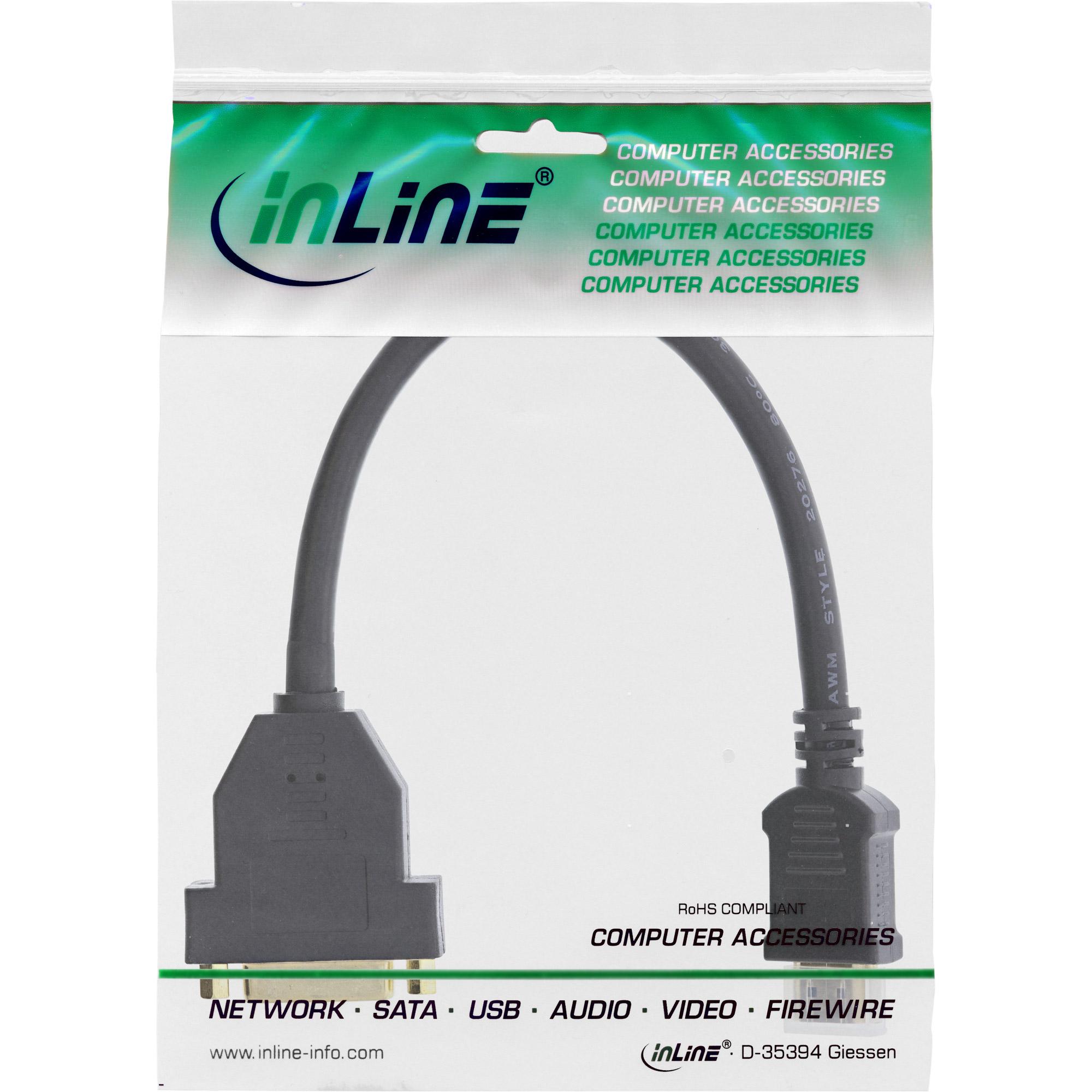 Cavo adattatore HDMI-DVI - Da spina HDMI a presa DVI - 0,2 m