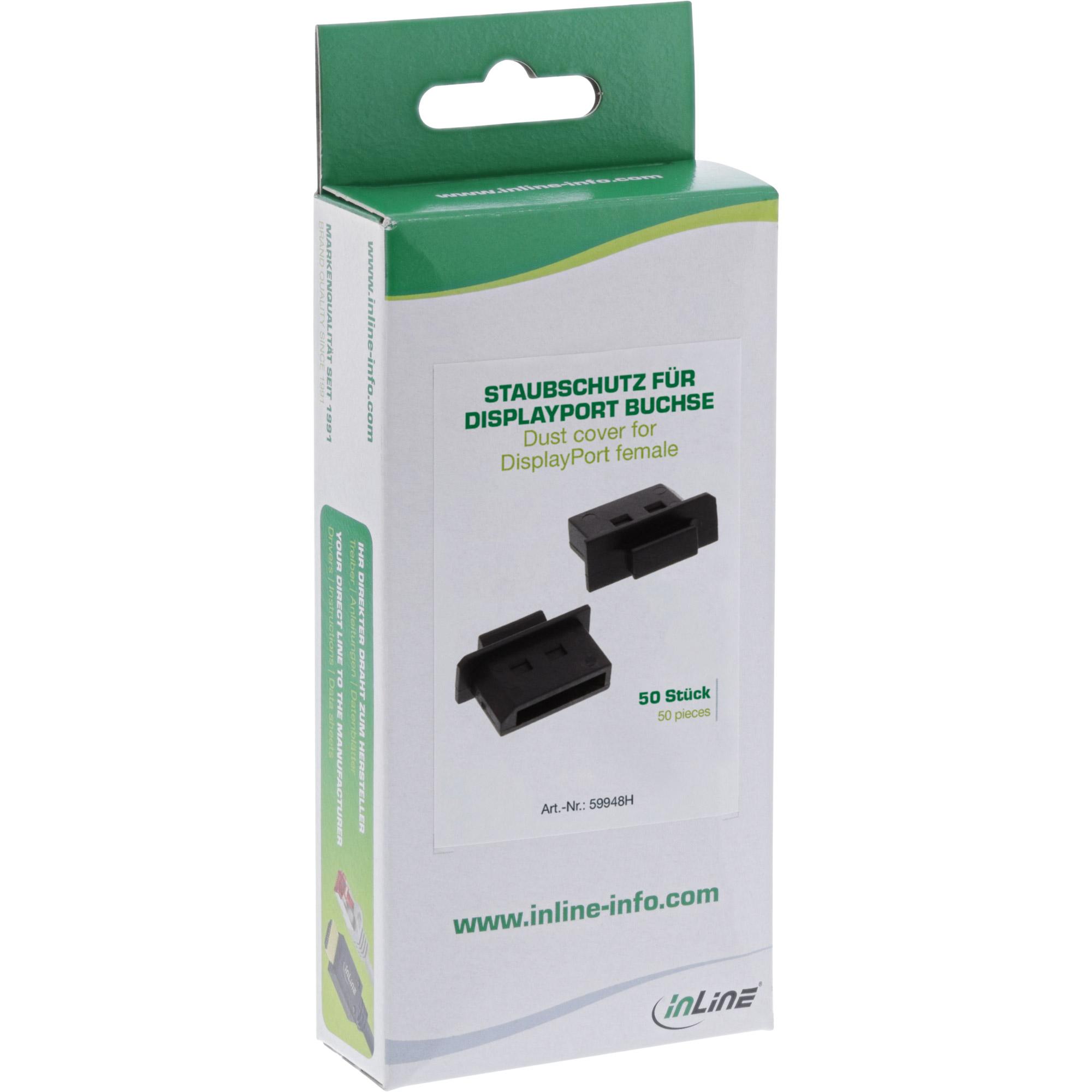 Copertura antipolvere InLine per presa DisplayPort - Copertura antipolvere - Nera (confezione da 50) (59948H)