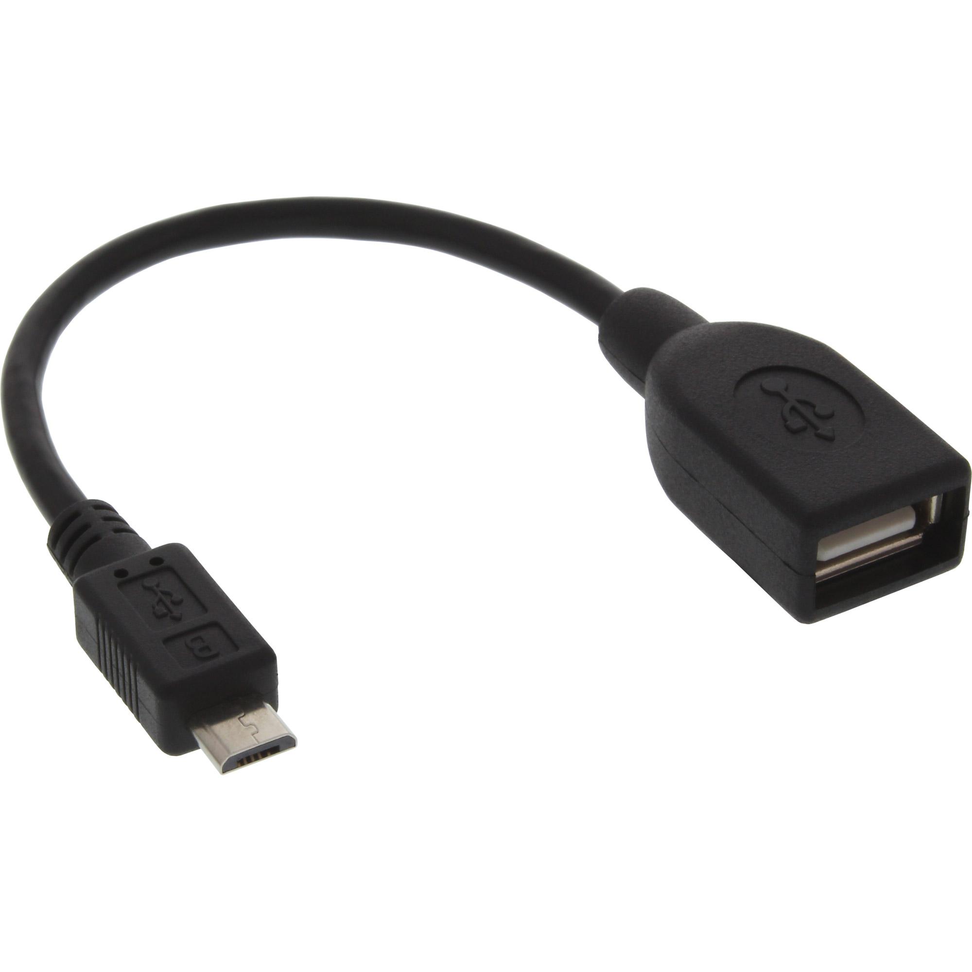 InLine - Cavo adattatore Micro-USB OTG - Micro-USB Tipo B (M) - USB Tipo A (W) - 0,15 m (31606)