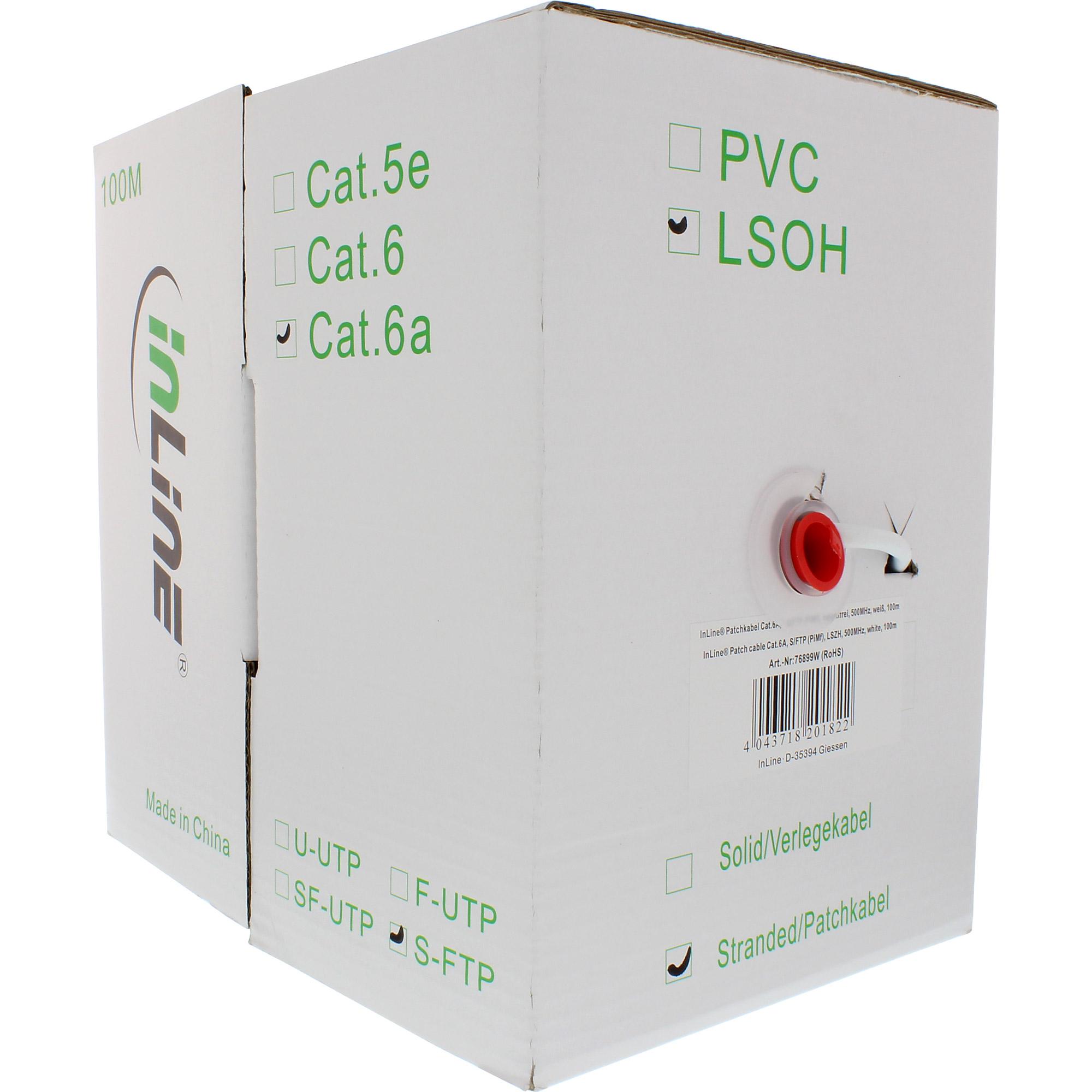 Cavo di toppa. - S-FTP PiMf - Cat.6A - 500 MHz - senza alogeni - rame - bianco - 100 m