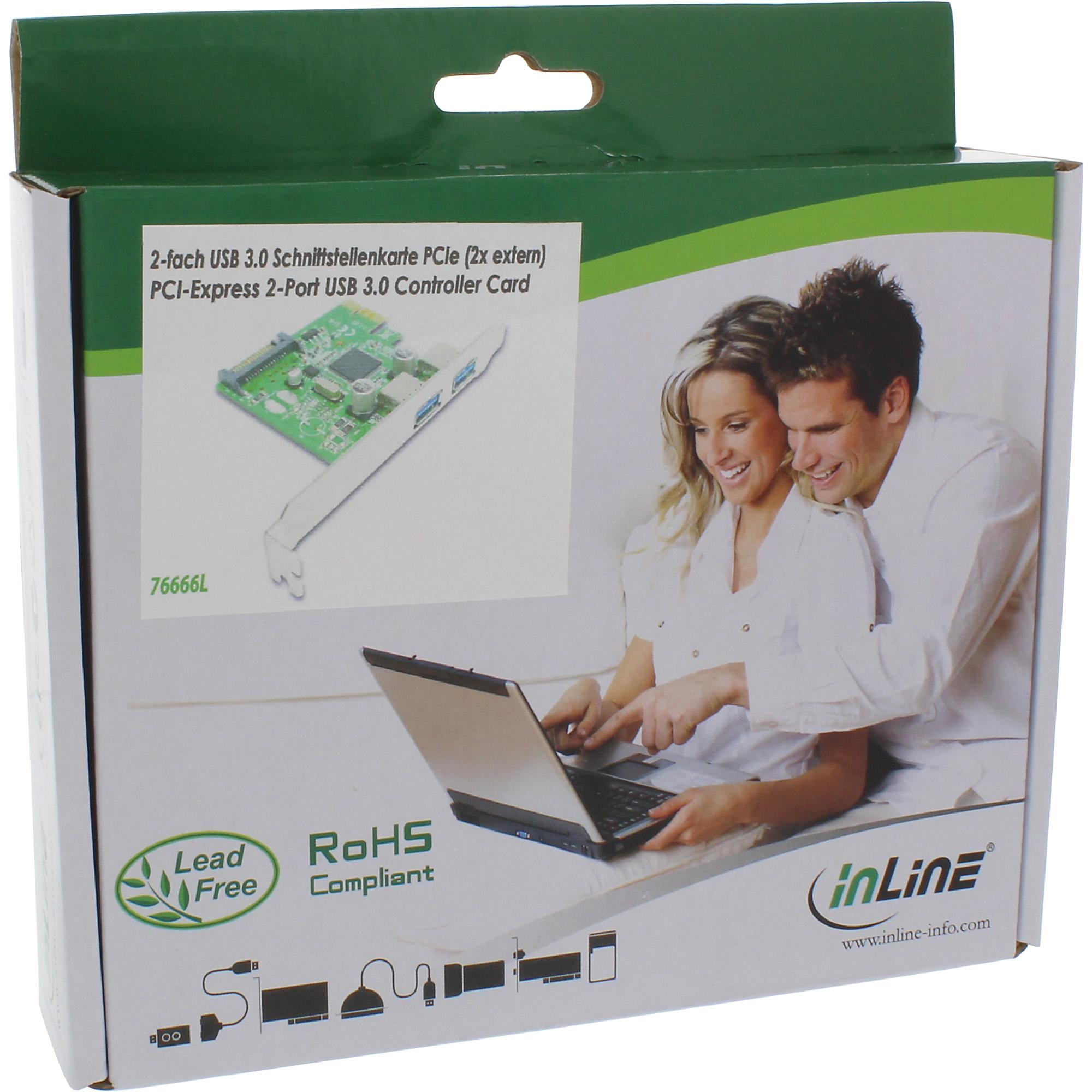 INLINE - Adattatore USB - PCI Express 2.0 x1 - USB3.0 x 2 (76666L)
