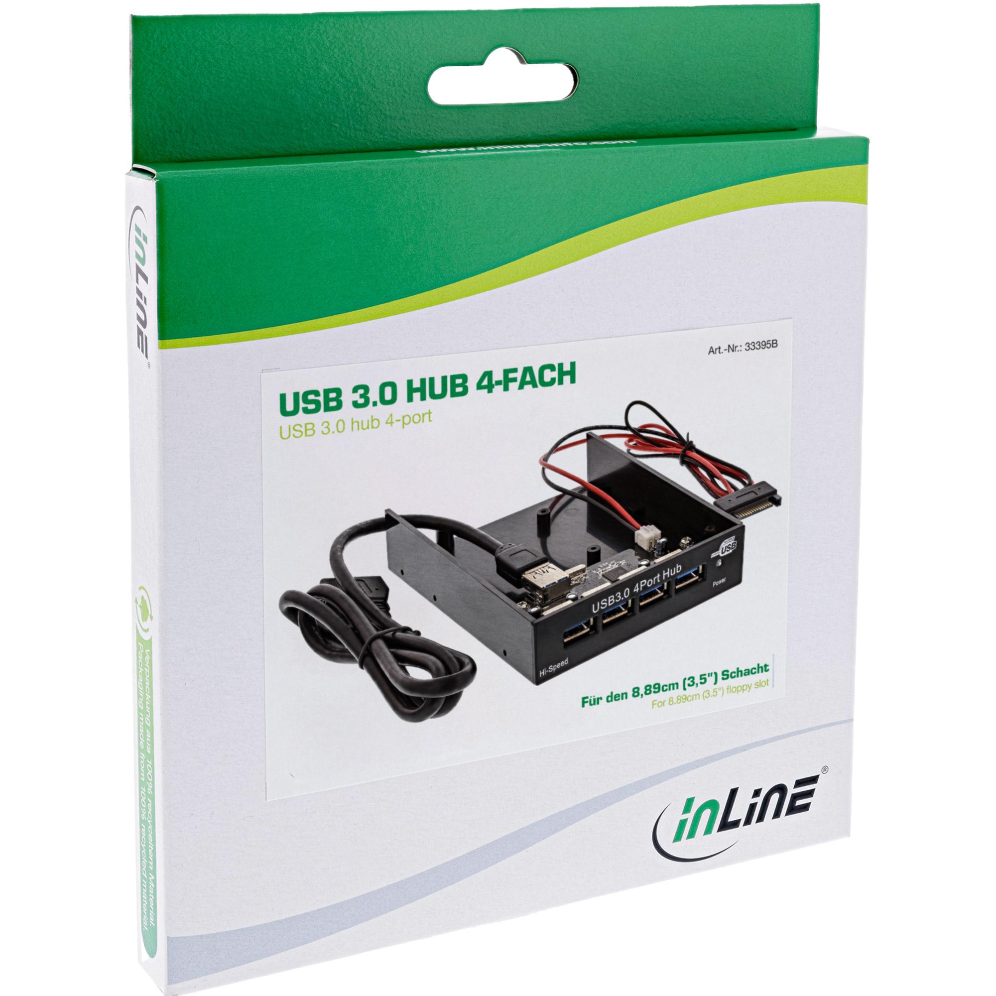 Hub USB 3.0 - 4 vie per alloggiamento da 3,5 pollici da 8,89 cm - nero