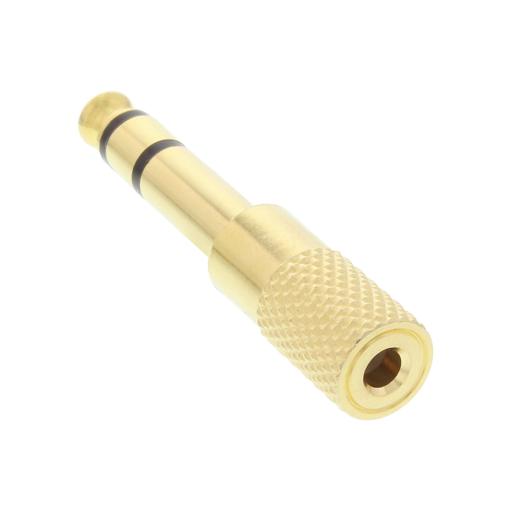 Adattatore audio - spina jack da 6,3 mm su presa jack da 3,5 mm - stereo - oro