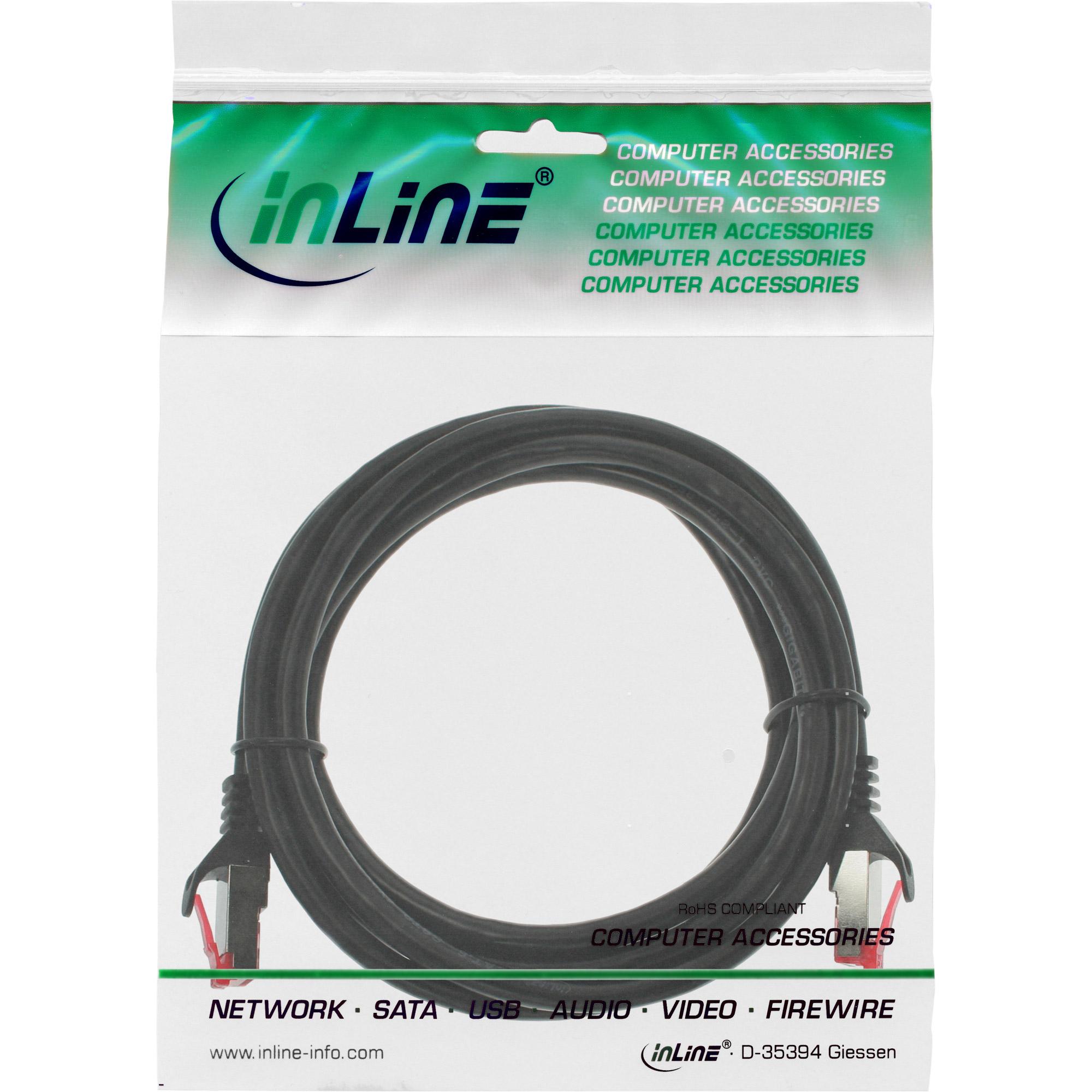 Cavo patch - S-FTP PiMf - Cat.6 - senza alogeni - rame - nero - 1m