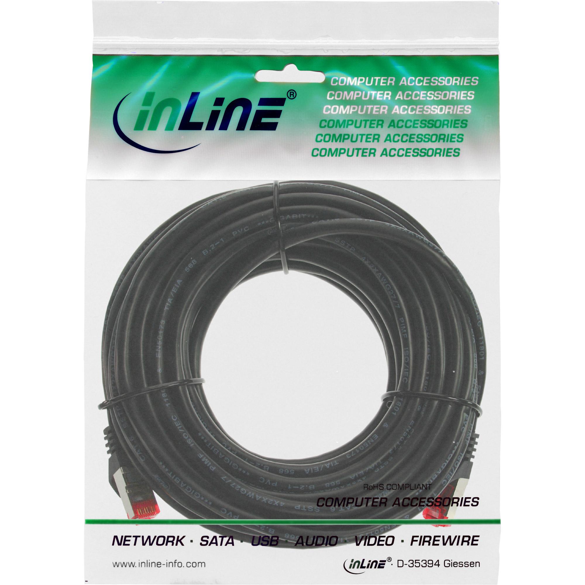 Cavo patch - S-FTP PiMf - Cat.6 - senza alogeni - rame - nero - 10 m