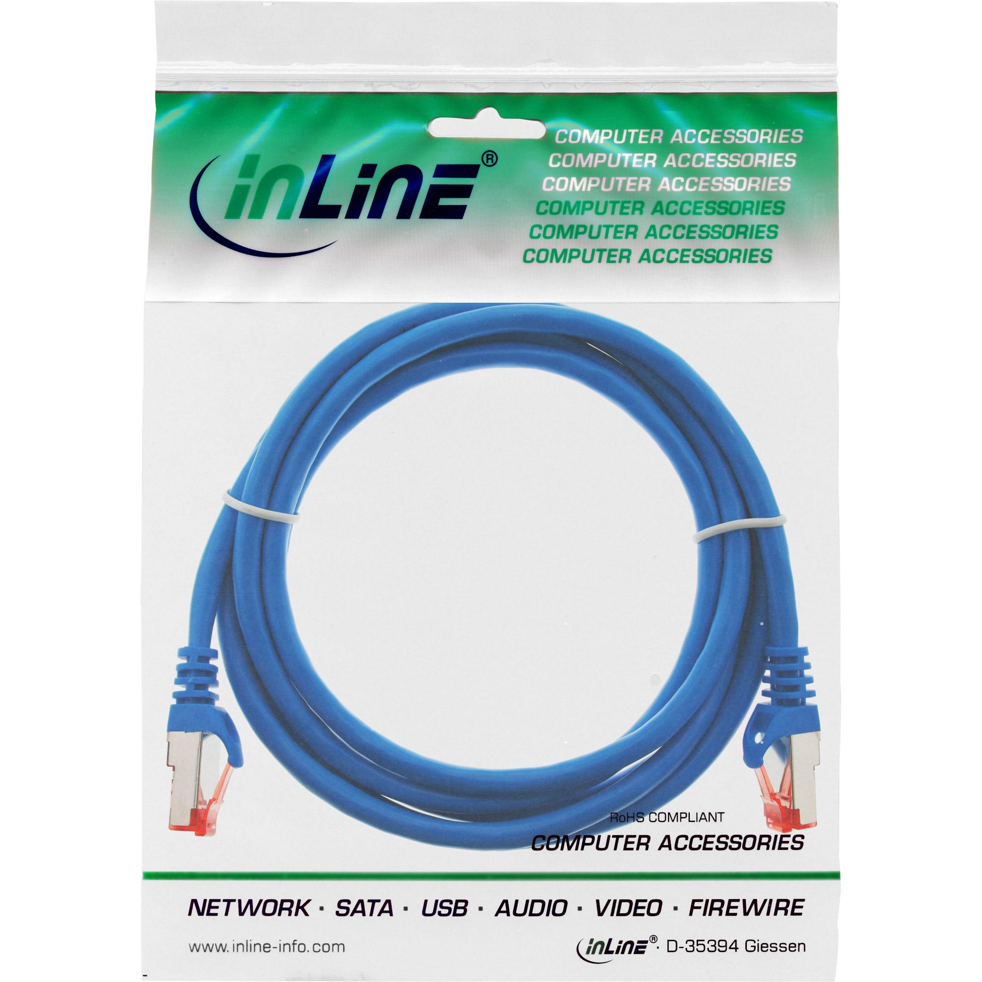 Cavo patch - S-FTP PiMf - Cat.6 - senza alogeni - rame - blu - 2m