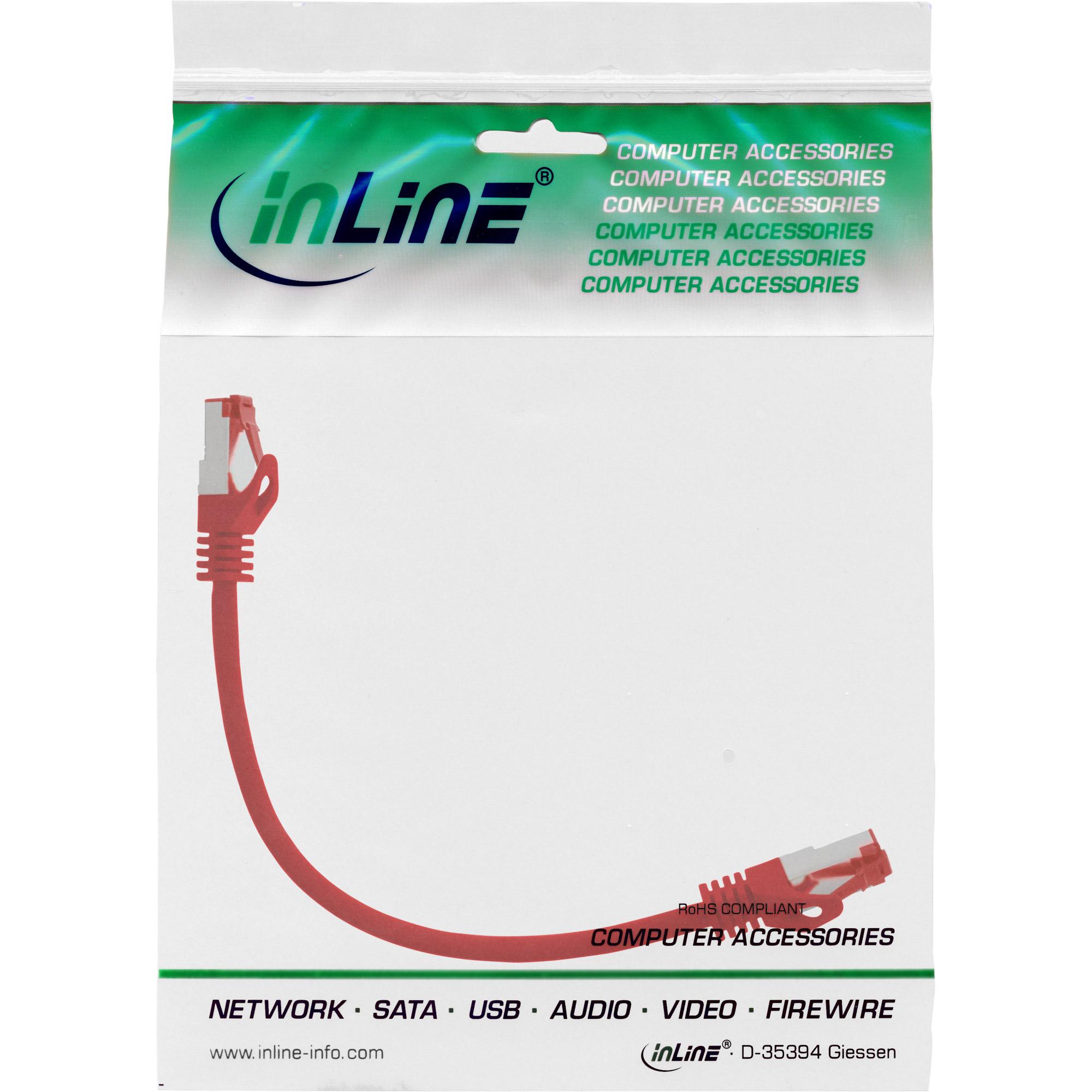 Cavo patch - S-FTP PiMf - Cat.6 - senza alogeni - rame - rosso - 0,25 m