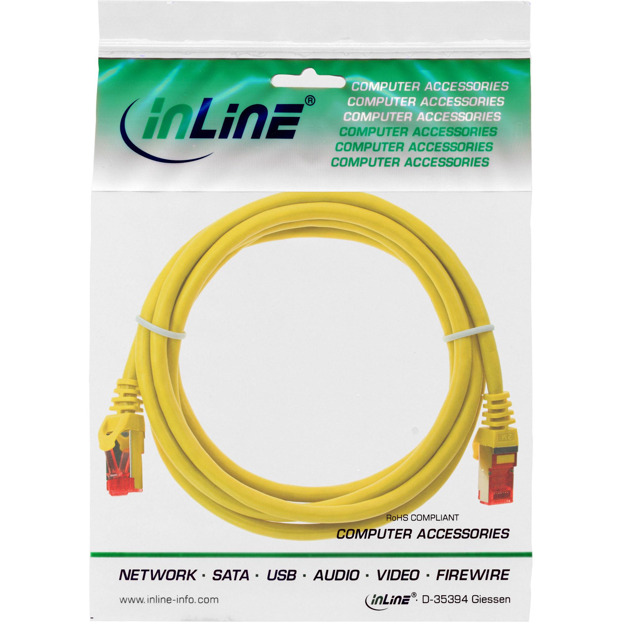 Cavo patch - S-FTP PiMf - Cat.6 - senza alogeni - rame - giallo - 2m