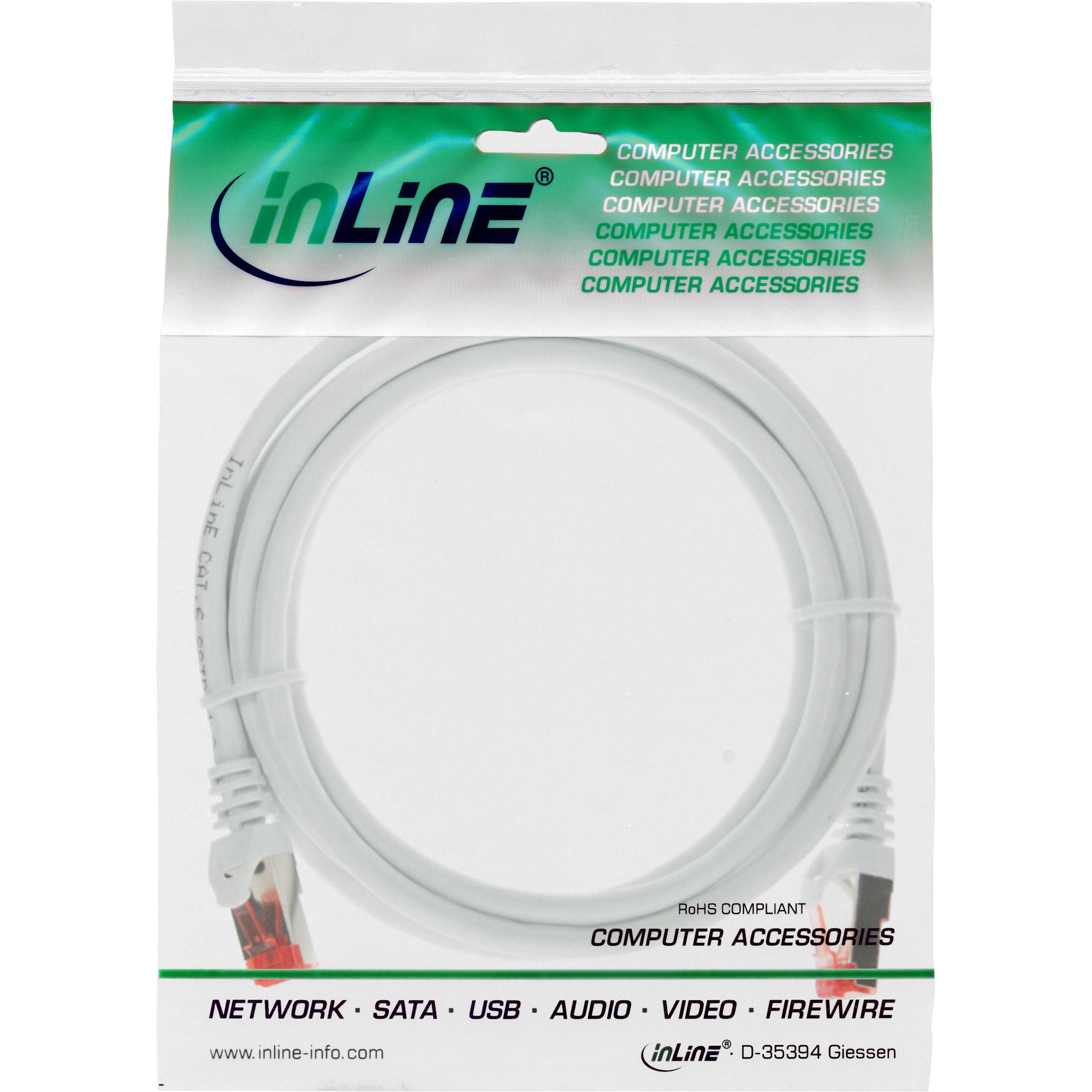Cavo patch - S-FTP PiMf - Cat.6 - senza alogeni - rame - bianco - 2m