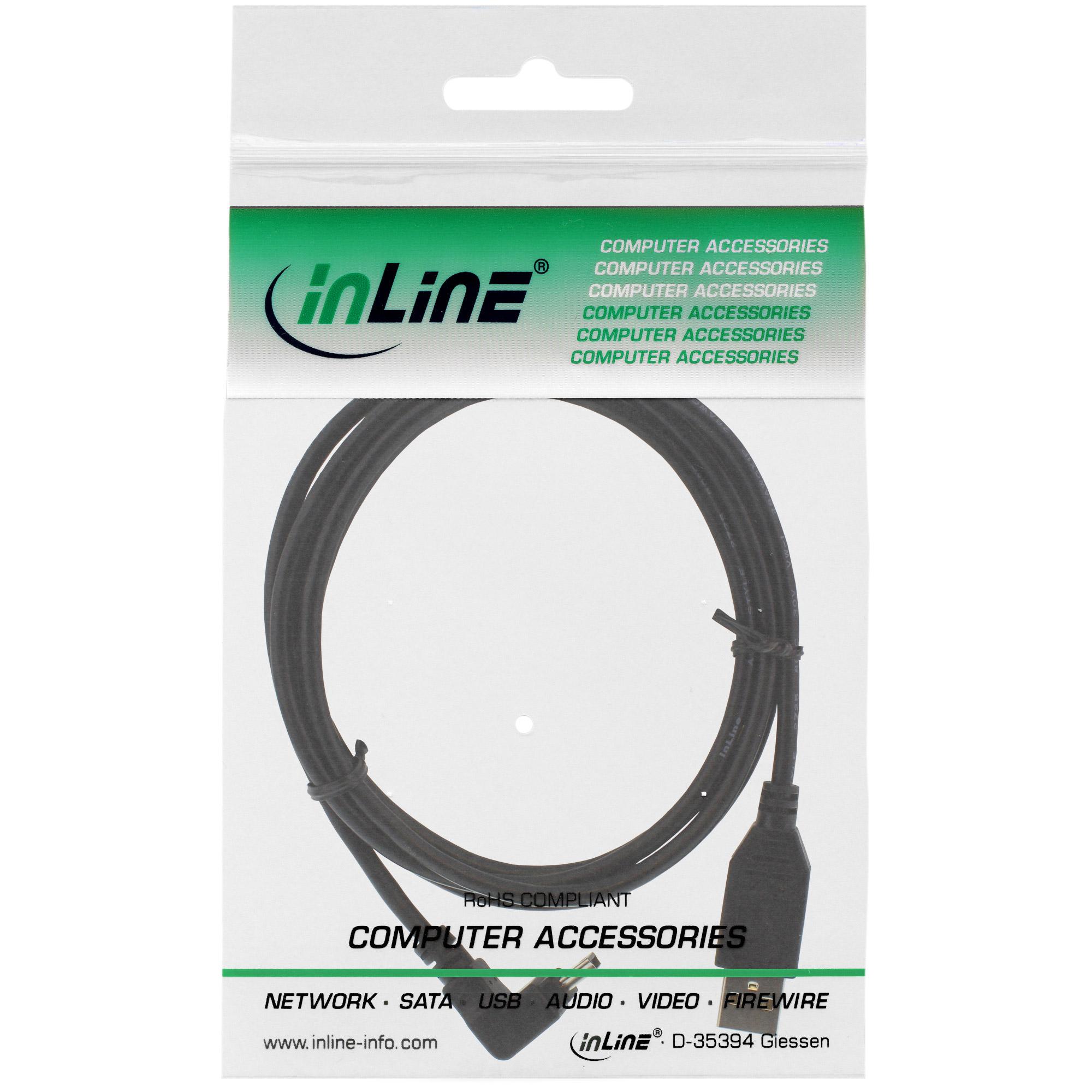 INLINE - Cavo USB - Da USB (M) dritto a mini-USB tipo B (M) angolato - USB 2.0 - 50 cm - nero