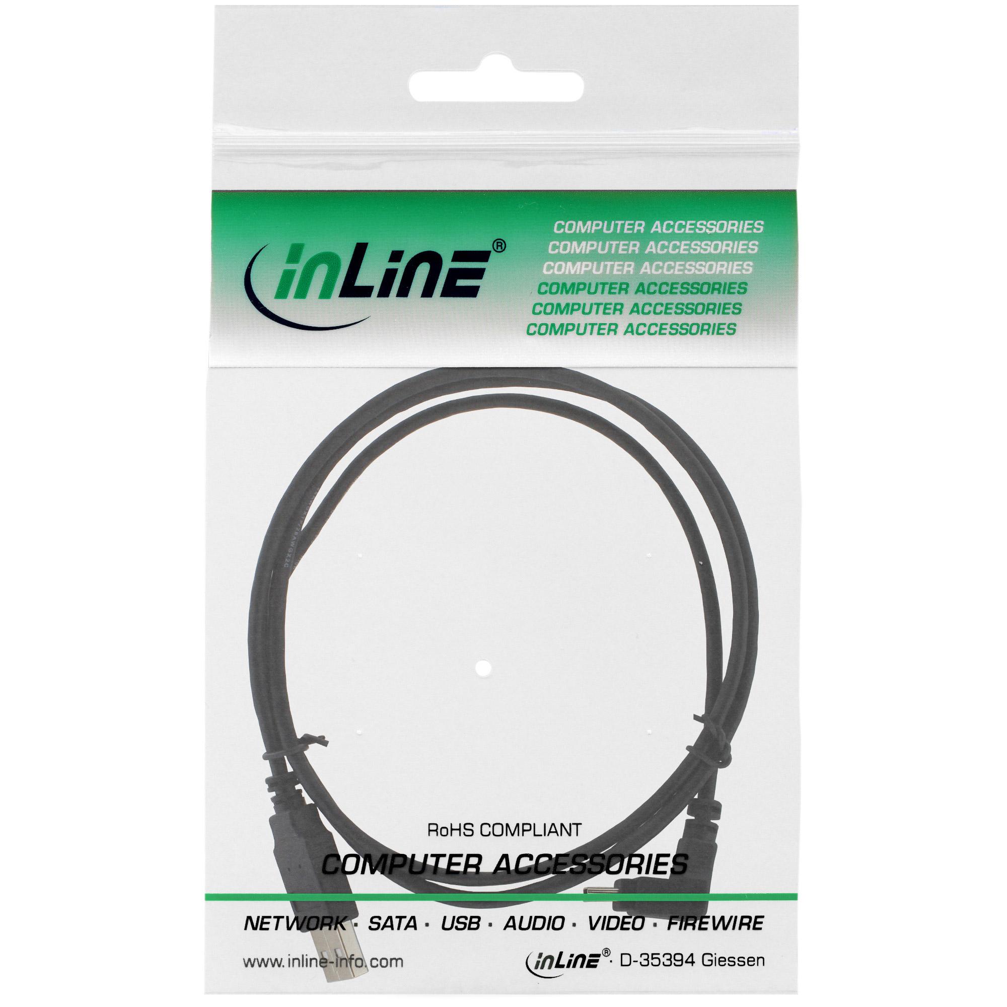 InLine Cavo USB 2.0 Mini Am/ Mini Bm(5pol.) Angolato v/ Basso nero 3m