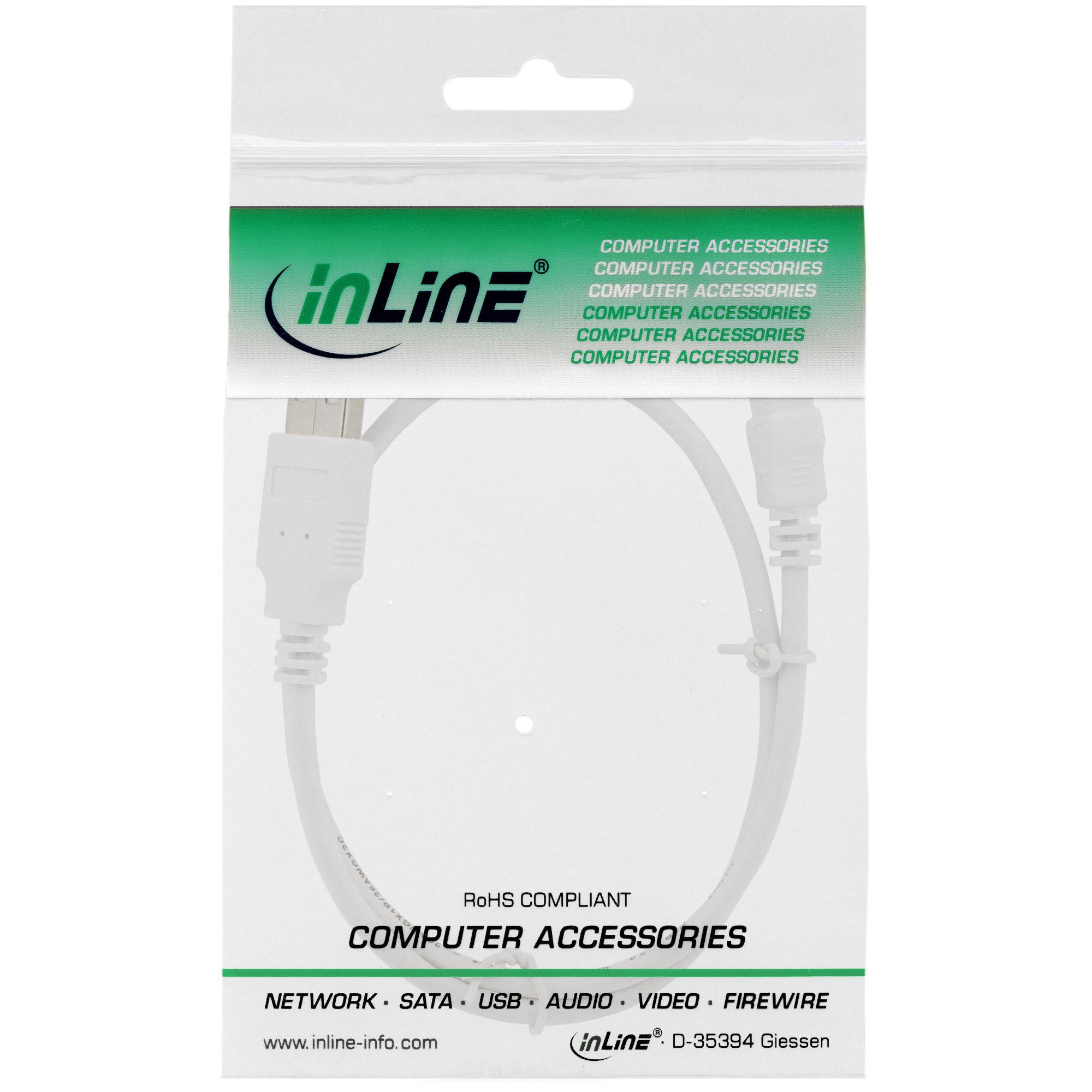 Cavo mini USB 2.0 - Spina USB A a spina mini B a 5 pin - bianco - 1 m