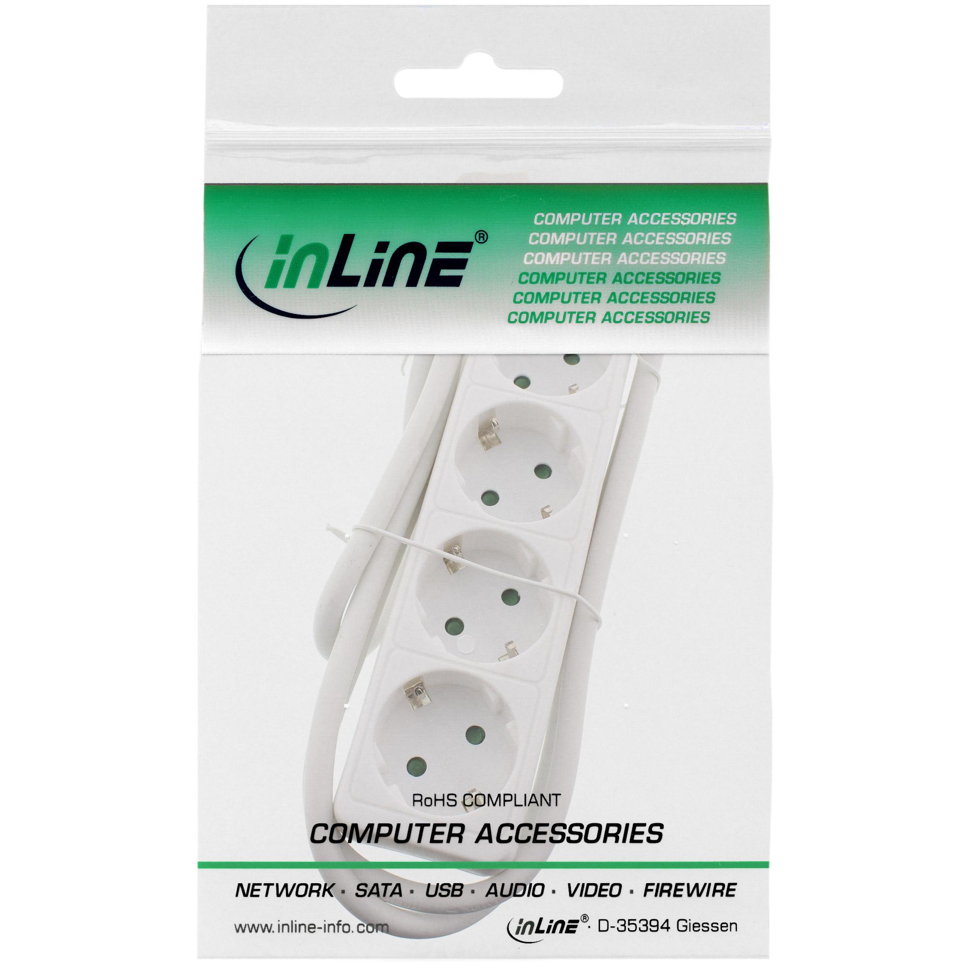 InLine 4043718210473 prolunghe e multiple 15 m 4 presa(e) AC Interno Bianco