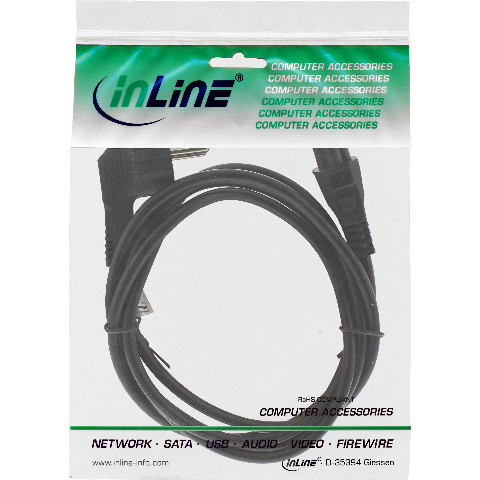 Cavo di alimentazione per Noteb. - presa con contatto di terra filettata su connettore a 3 pin - nera - 2 m
