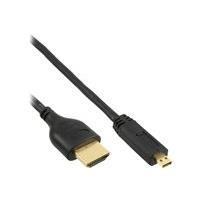 Cavo HDMI Superslim da A a D - HS con Eth. - Premium - nero - oro - 1 -8 m