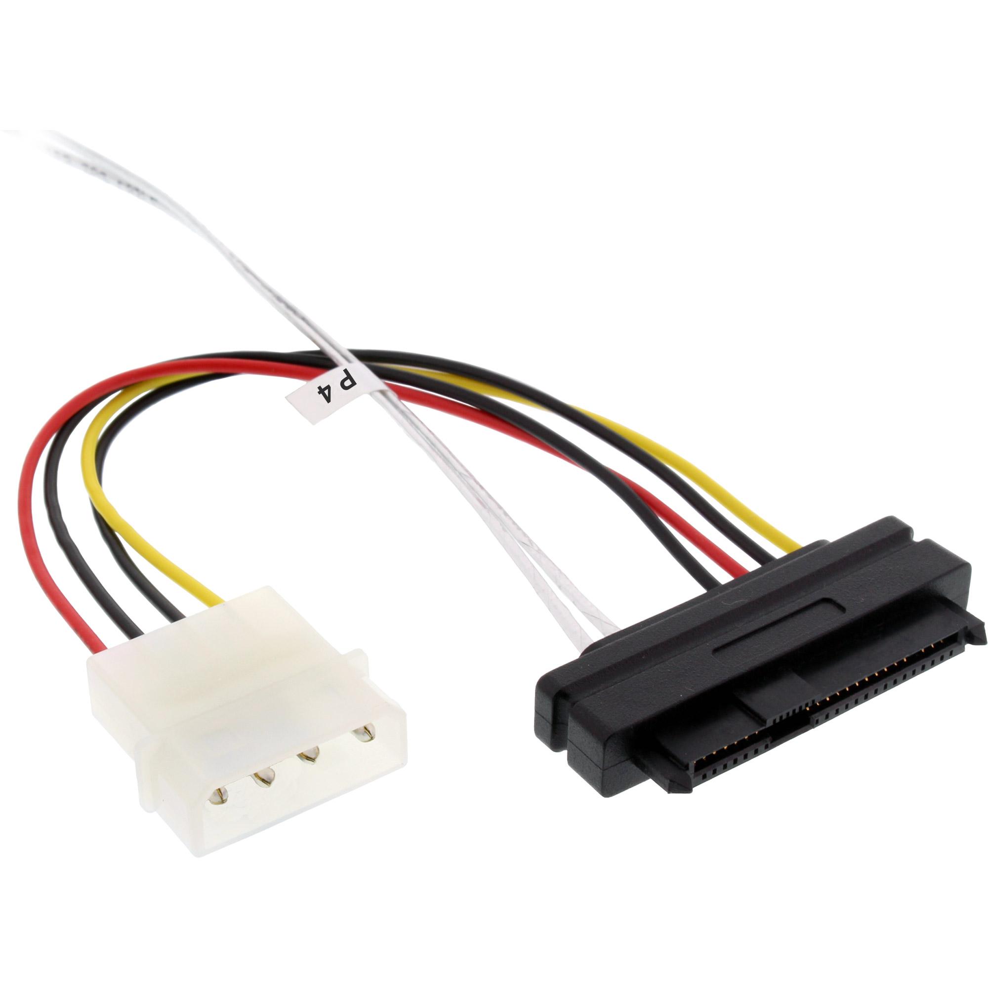 Cavo Mini SAS HD - SFF-8643 angolato a 4x SFF-8482 + alimentazione - 1 m
