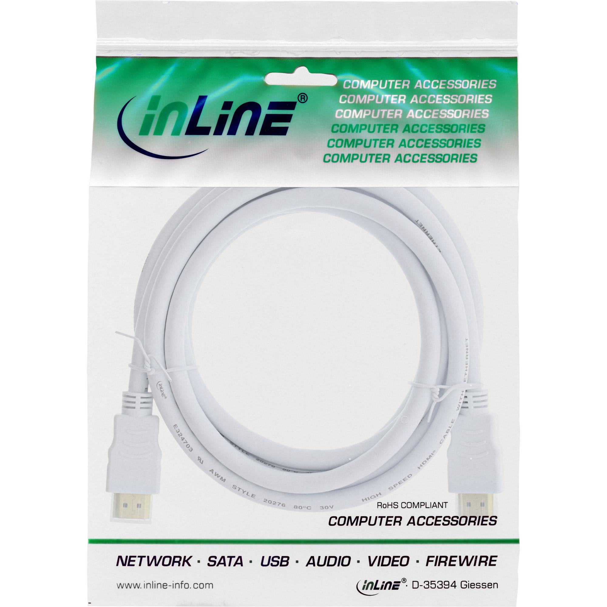 Cavo HDMI High Speed â€‹â€‹con cavo Eth. - Premium - ST - ST - bianco - oro - 1m