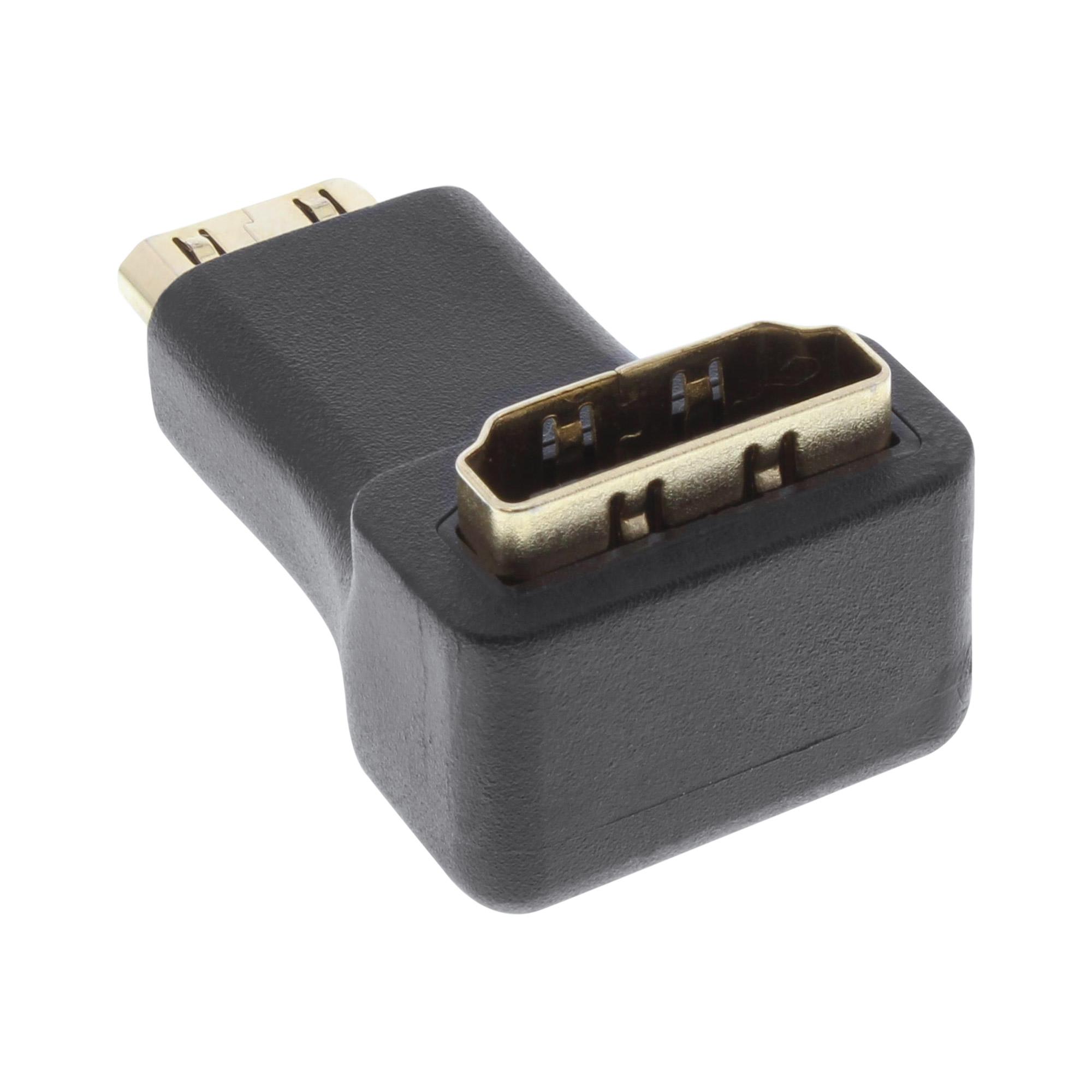 InLine - Adattatore video/audio - HDMI - HDMI 19 pin (W) - Mini-HDMI 19 pin (M) - Nero - Connettore angolato (17690K)