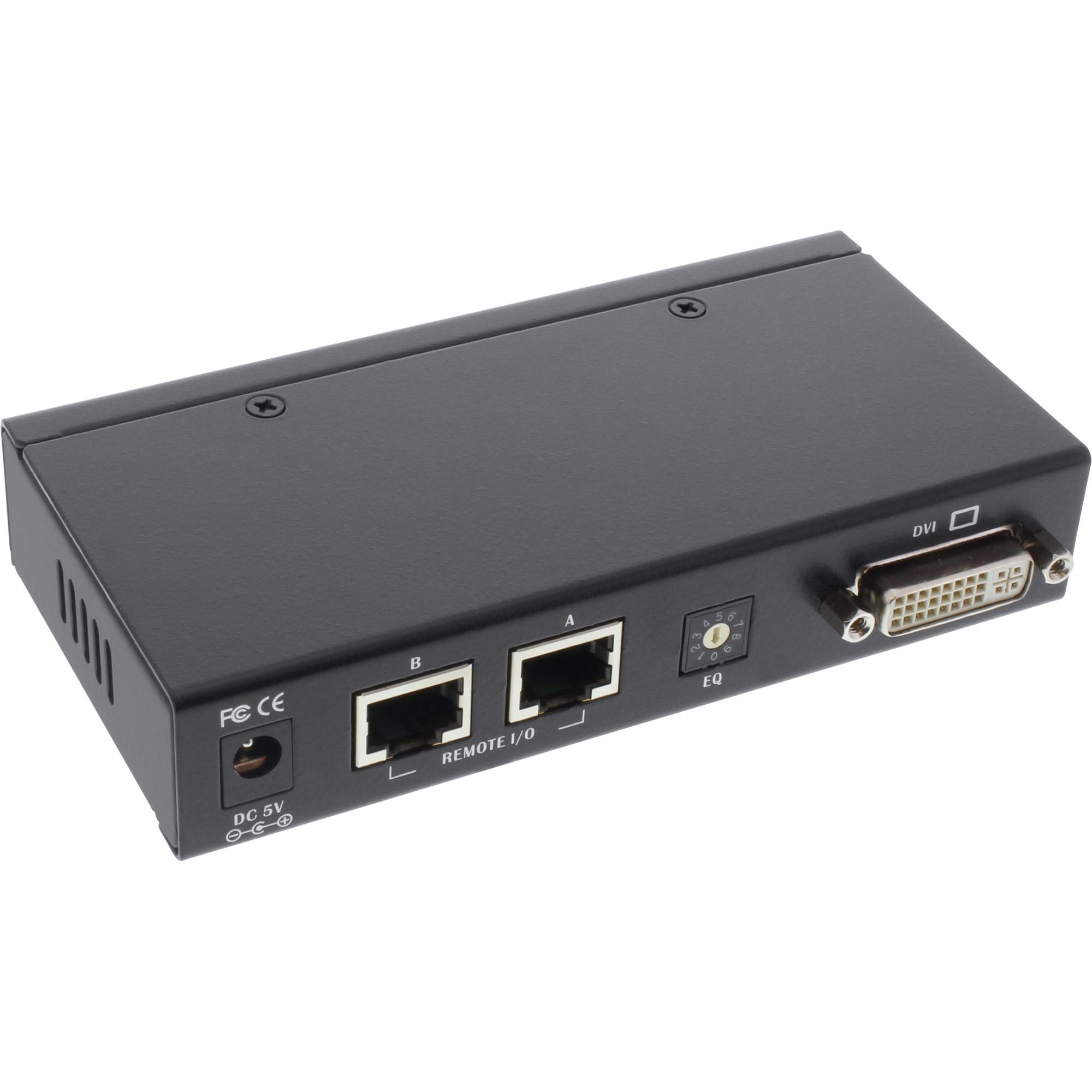InLine DVI KVM Extender via Lan RJ45 Audio consol locale USB FullHD 50m Max