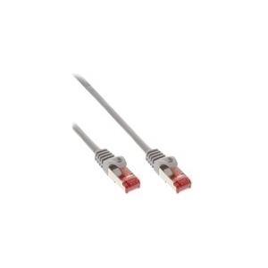 Inline - cavo patch - rj -45 (m) - to - rj -45 (m) - 10,0m - SFTP, PIMF - Cat 6 - Pressato, con protezione da kink - grigio (76