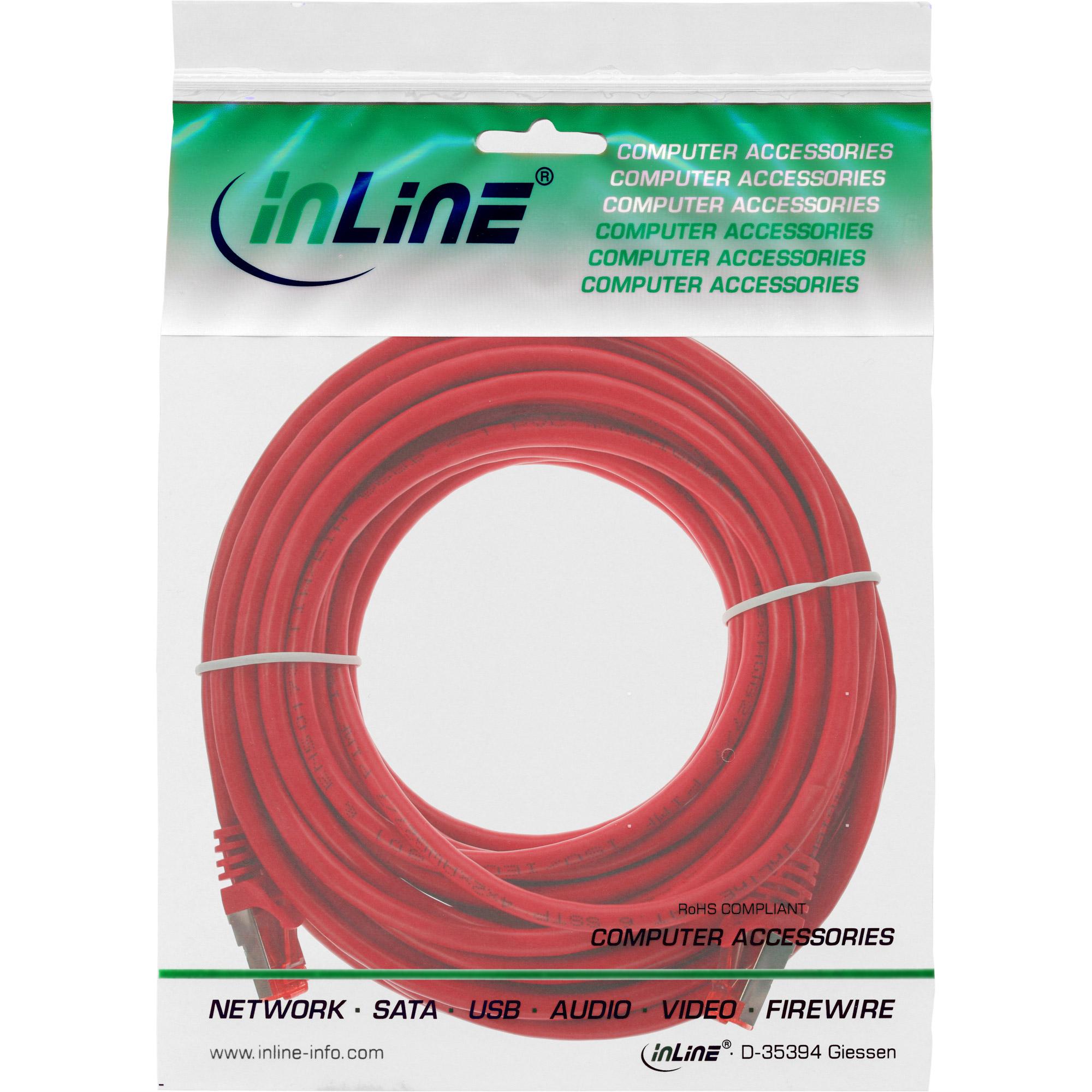 InLine 4043718231836 cavo di rete Rosso 10 m Cat6 S/FTP (S-STP)