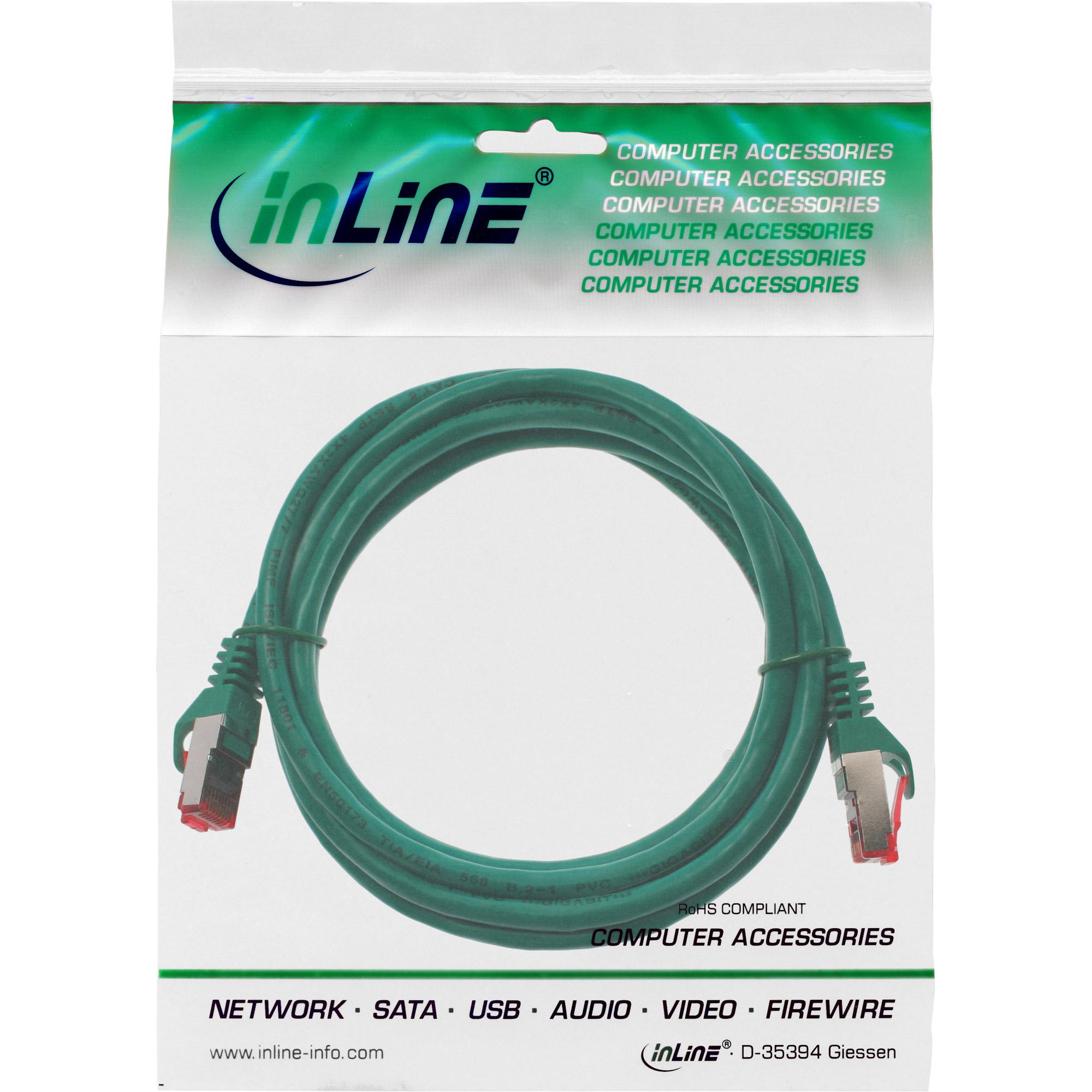 Cavo patch - S-FTP PiMf - Cat.6 - 250MHz - PVC - CCA - verde - 1m