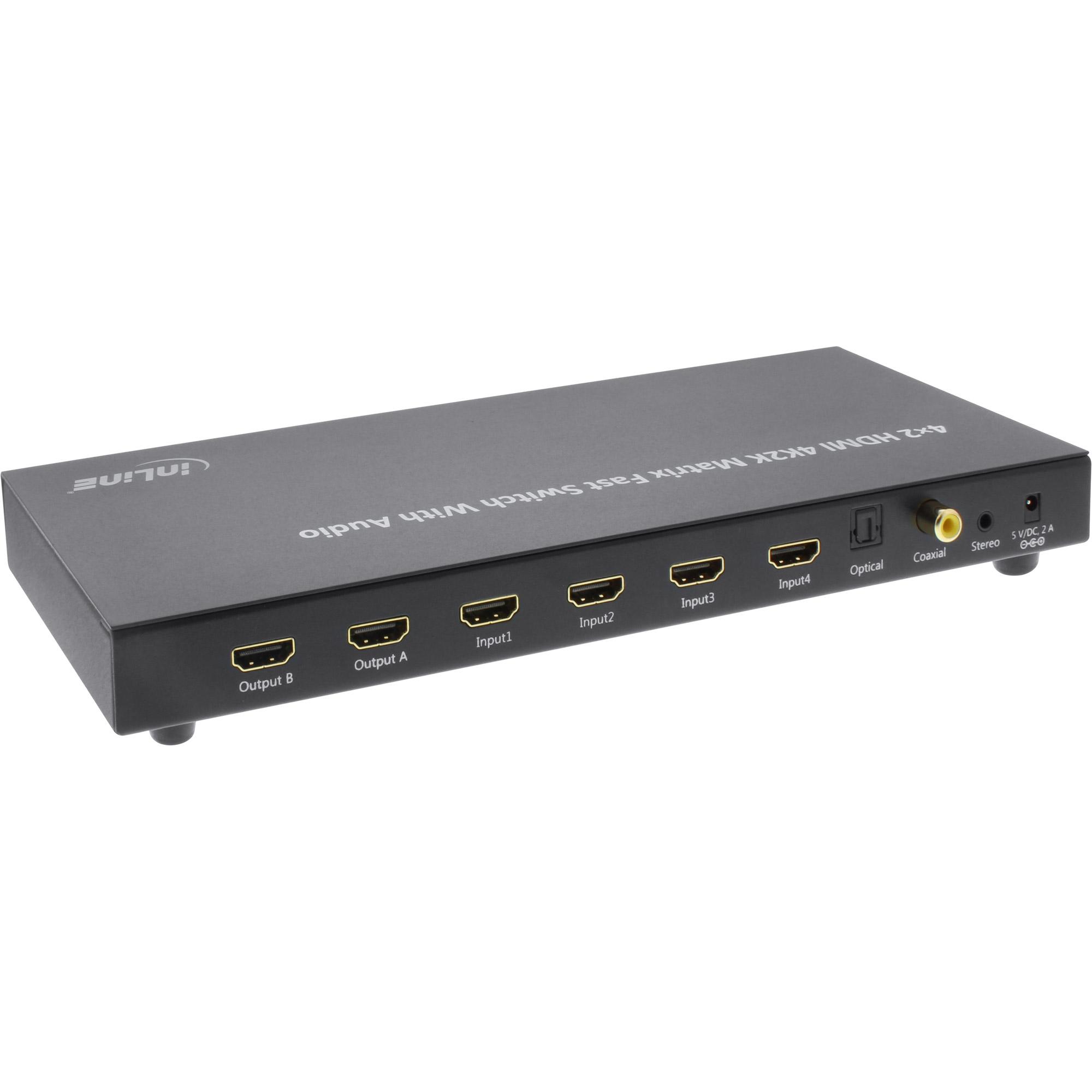 Switch matrice HDMI - switcher - 4K2K - 4 ingressi su 2 uscite
