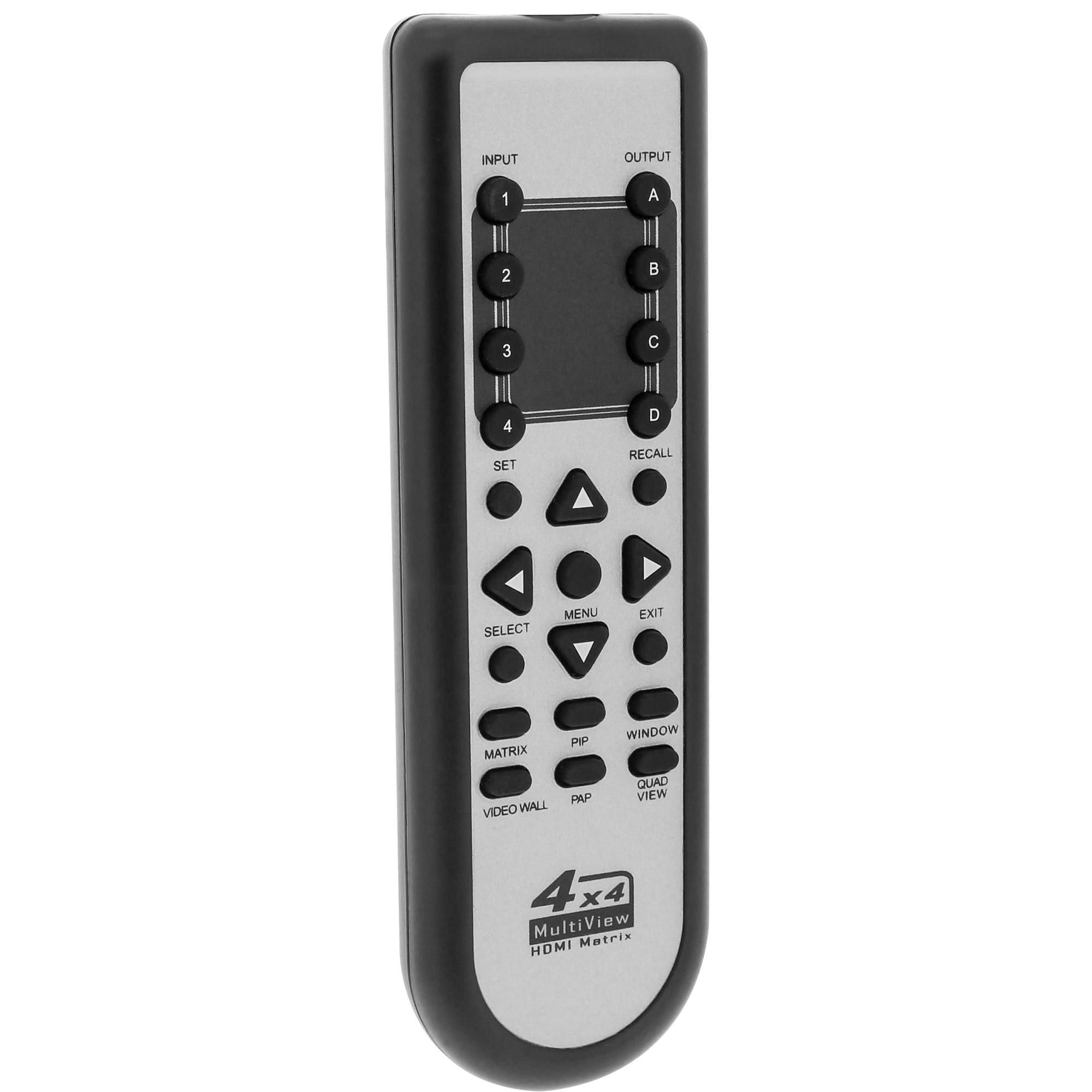 Inline 4x4 Multi -View HDMI Matrix Switch 10.20cm (4 ") 4 Out Video Wall FullHD - Video/Switch audio - Desktop