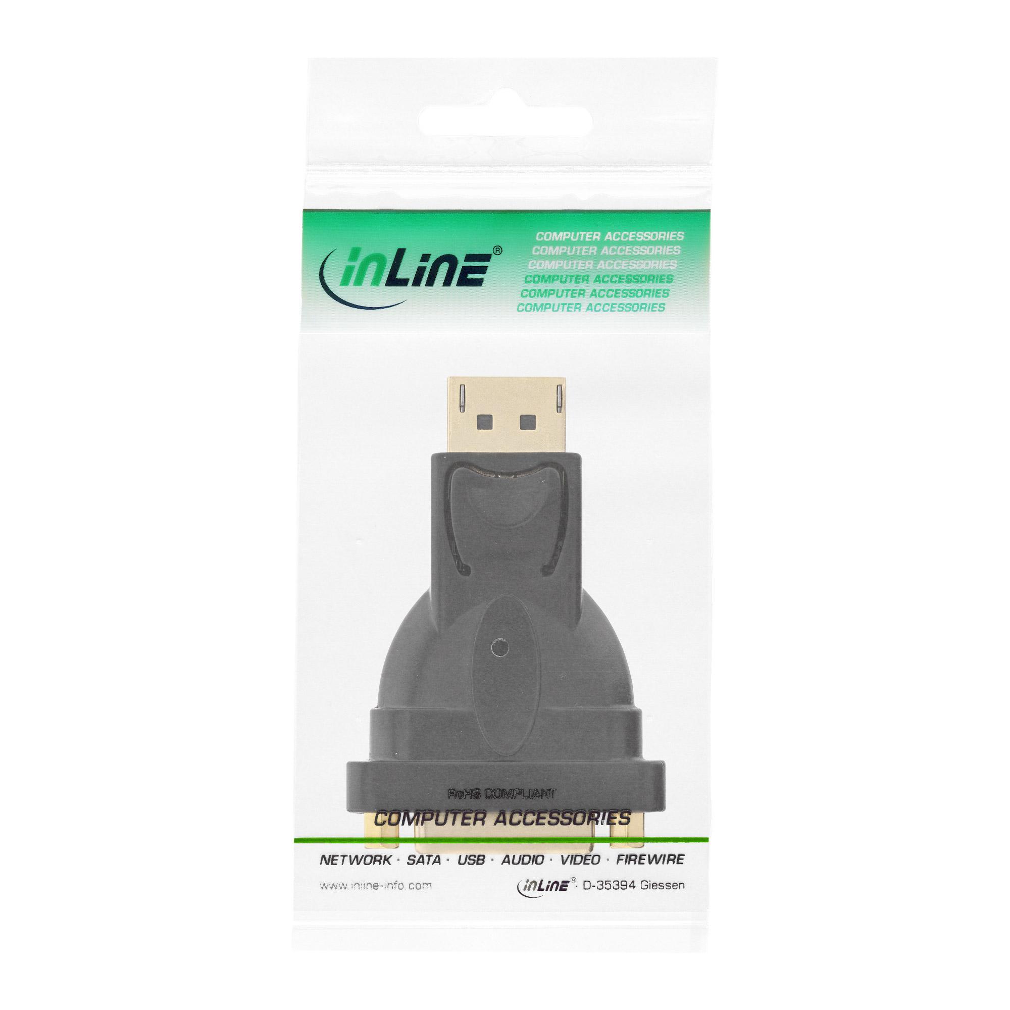 Adattatore DisplayPort - DisplayPort maschio a DVI-D 24+1 femmina - nero
