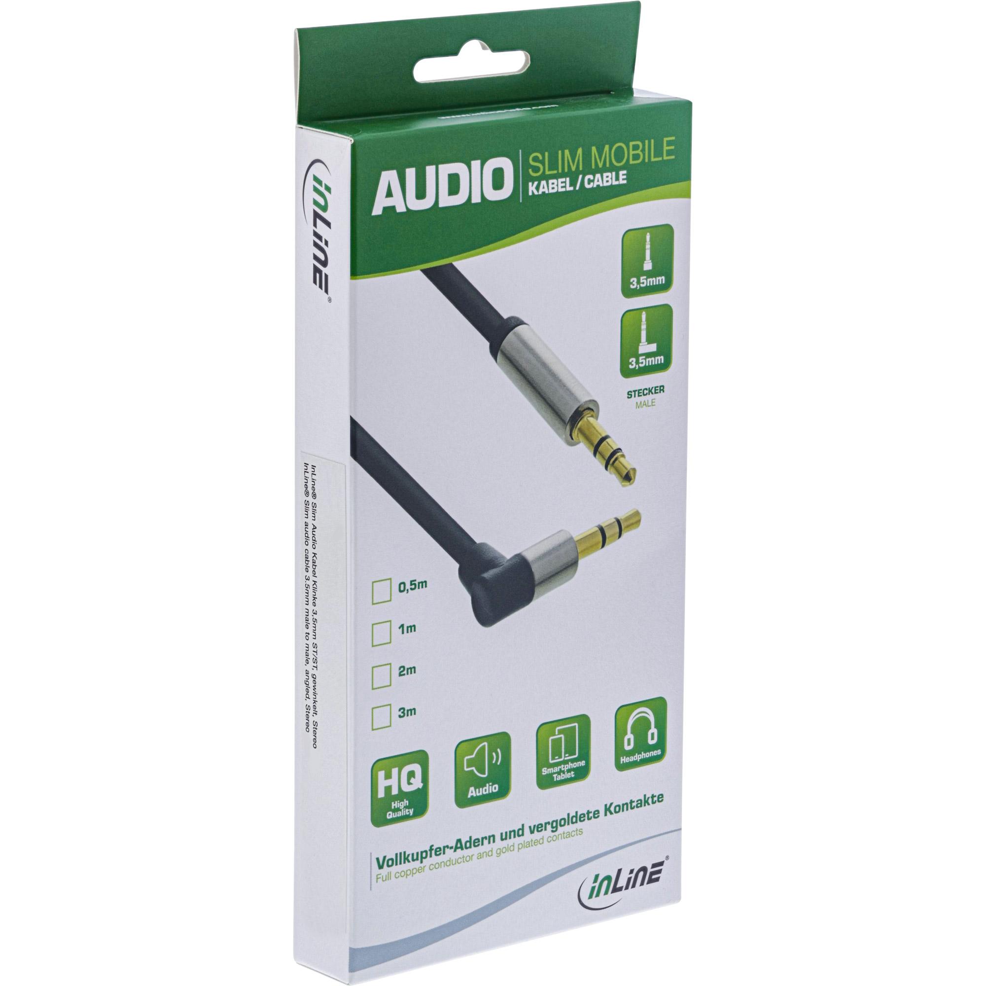 In linea 3,0 m 3,5 mm - 3,5 mm - 3,5 mm - maschio - maschio - oro - nero (99223)