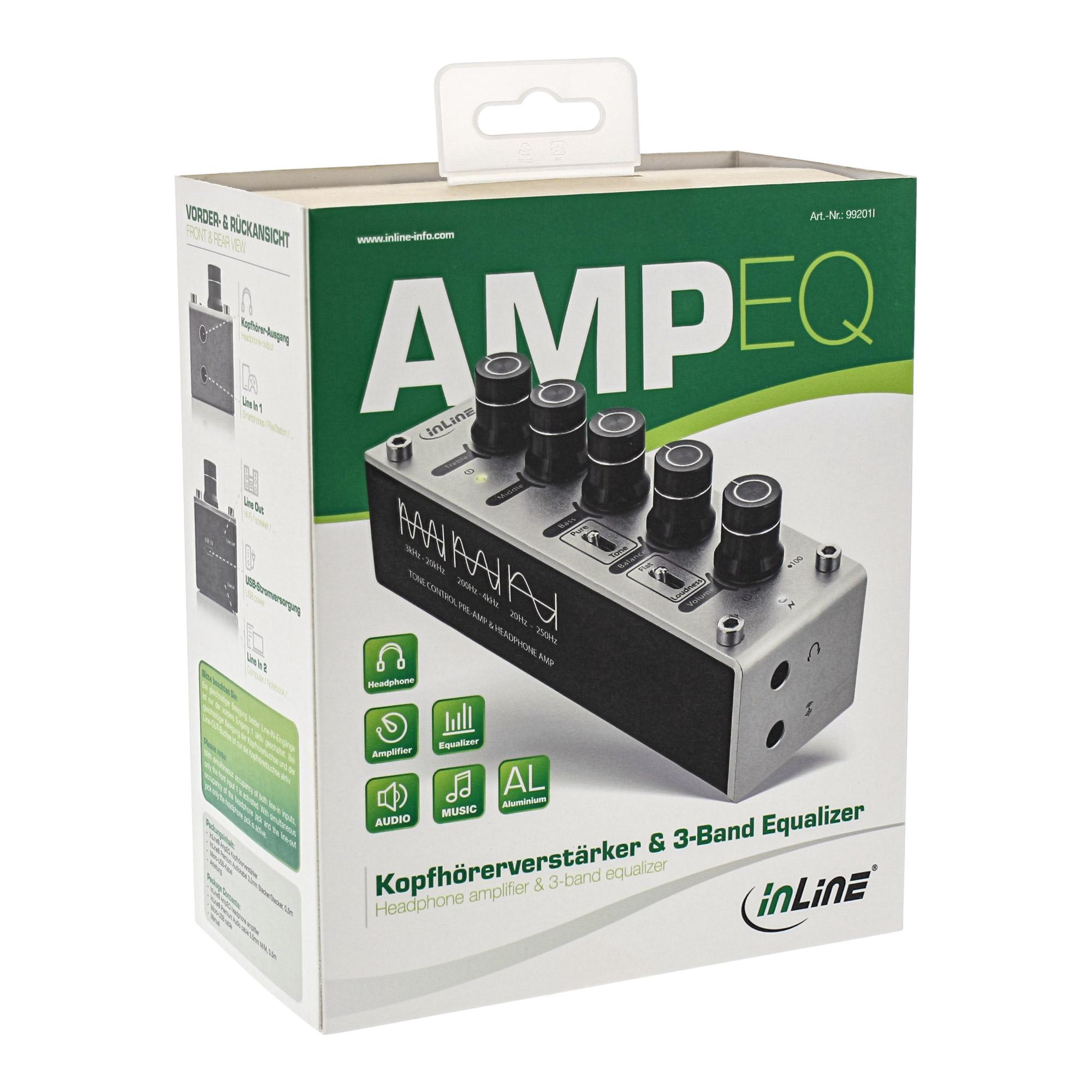 AmpEQ Hi-Res AUDIO amplificatore per cuffie ed equalizzatore - jack da 3,5 mm - USB