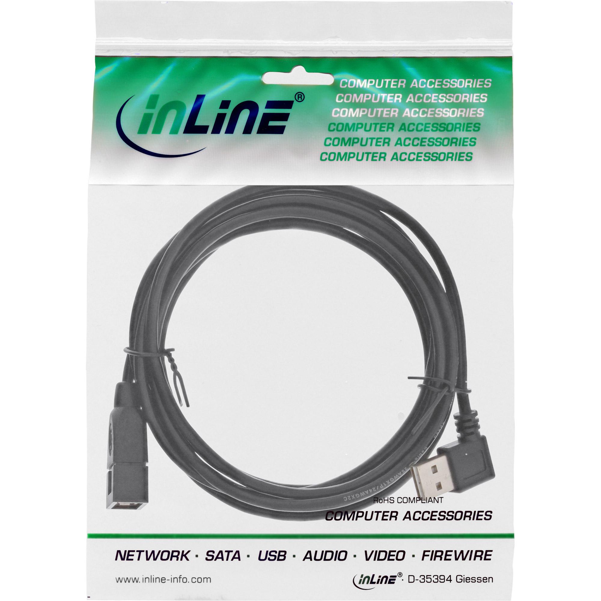 Prolunga Smart USB 2.0 angolata - ST - BU - tipo A - nera - 2m