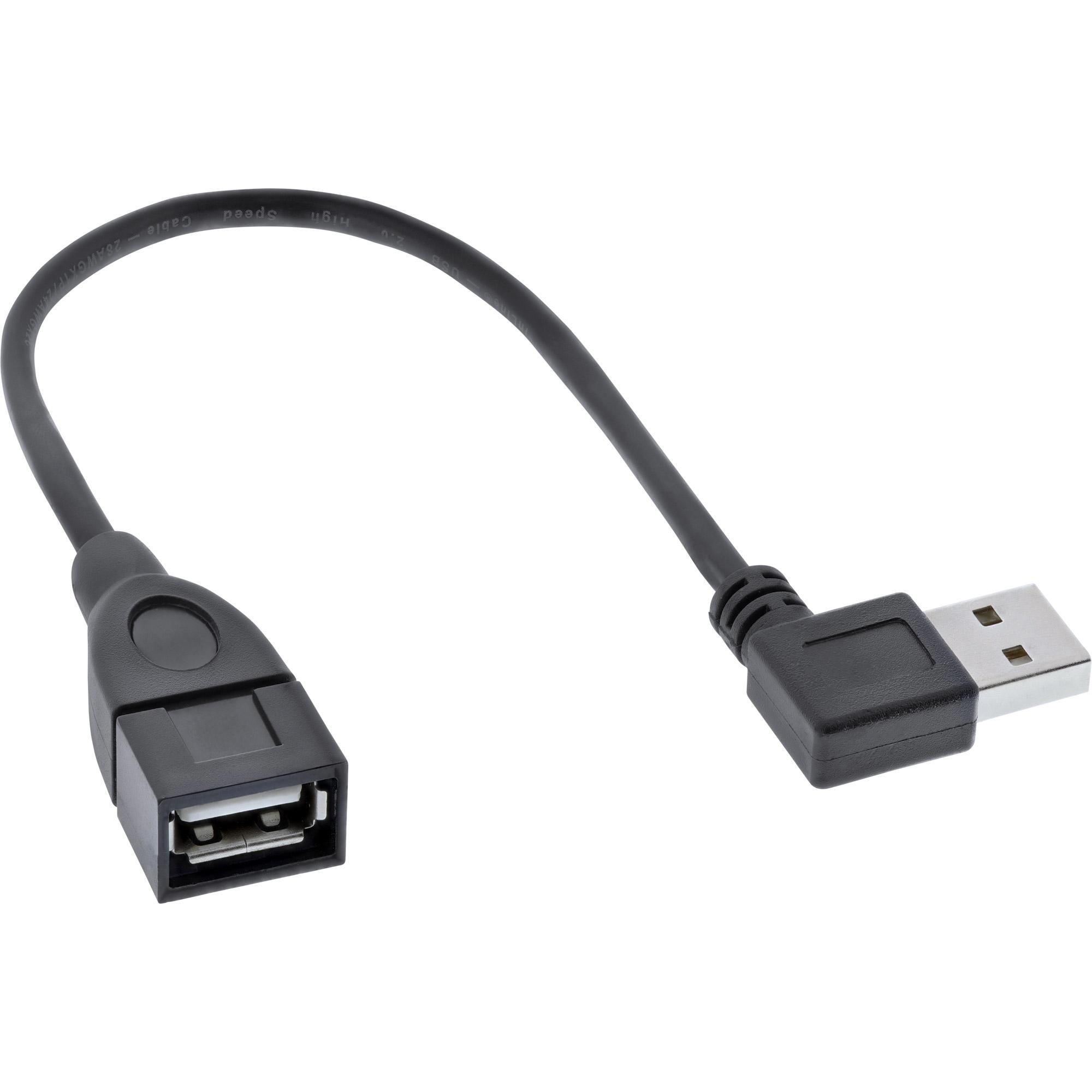 Prolunga Smart USB 2.0 angolata - ST - BU - tipo A - nera - 0,2 m
