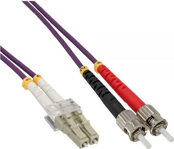 Cavo duplex in fibra ottica - LC-ST - 50-125 - OM4 - 0,5 m