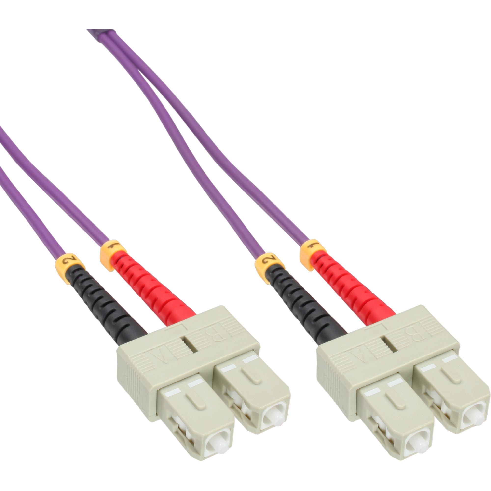 Inline - cavo patch - scoschi multi -codice MULTI (M) a SC (M) - 15,0m - Fibra di vetro - 50/125 Micrometro - OM4 - Halogen -Fr