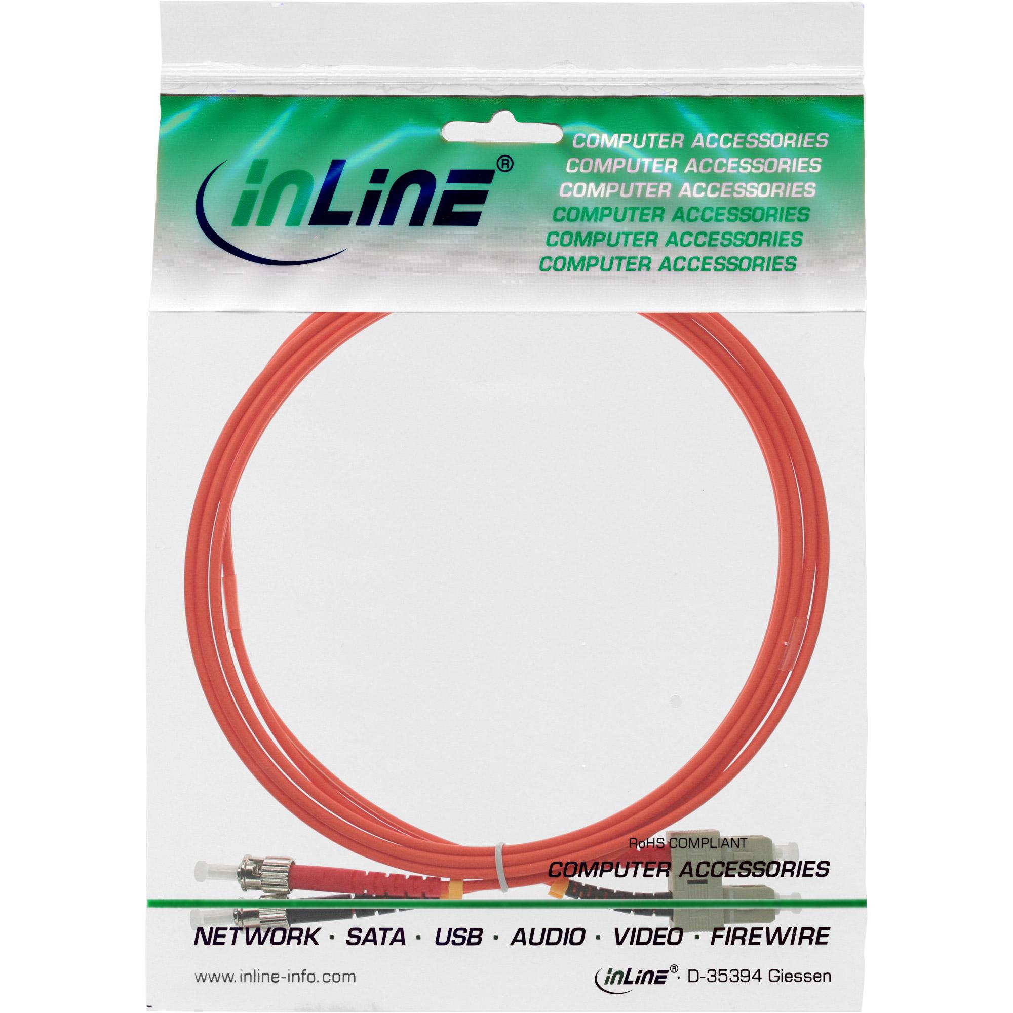 InLine - Cavo patch - SC multimodale (S) a ST multimodale (S) - 05 m - fibra ottica - duplex - 50/125 micrometri - OM2 - senza