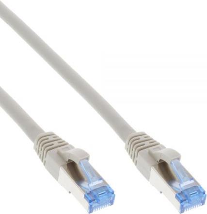 Inline - cavo patch - rj -45 (m) a rj -45 (m) - 15.0m - SFTP, PIMF - Cat 6A - Halogen -pree, a forma, senza gancio - grigio (76