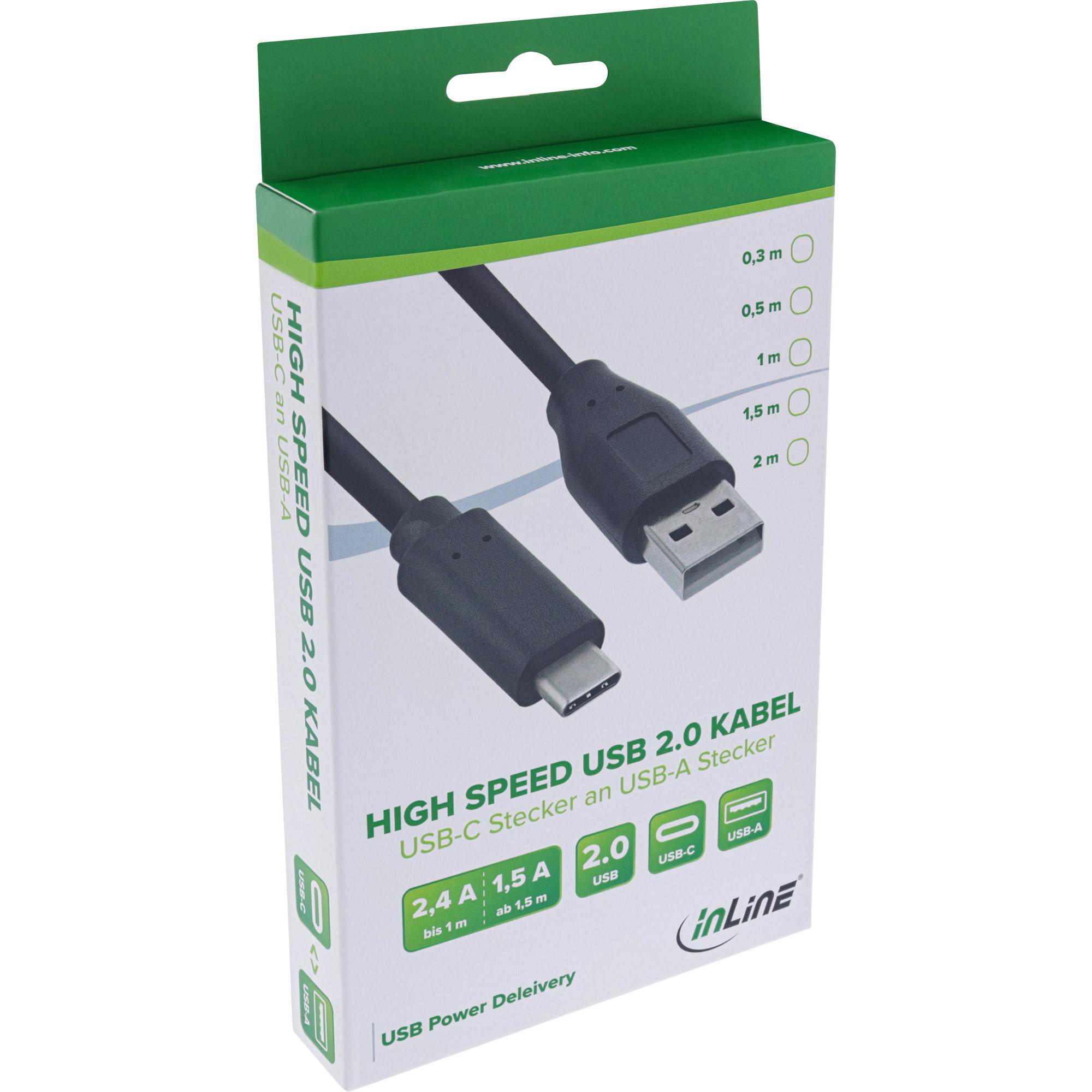 InLine Cavo USB 2.0 Cm/ A M nero USB Power Delivery 3A1m 05A5m 05m