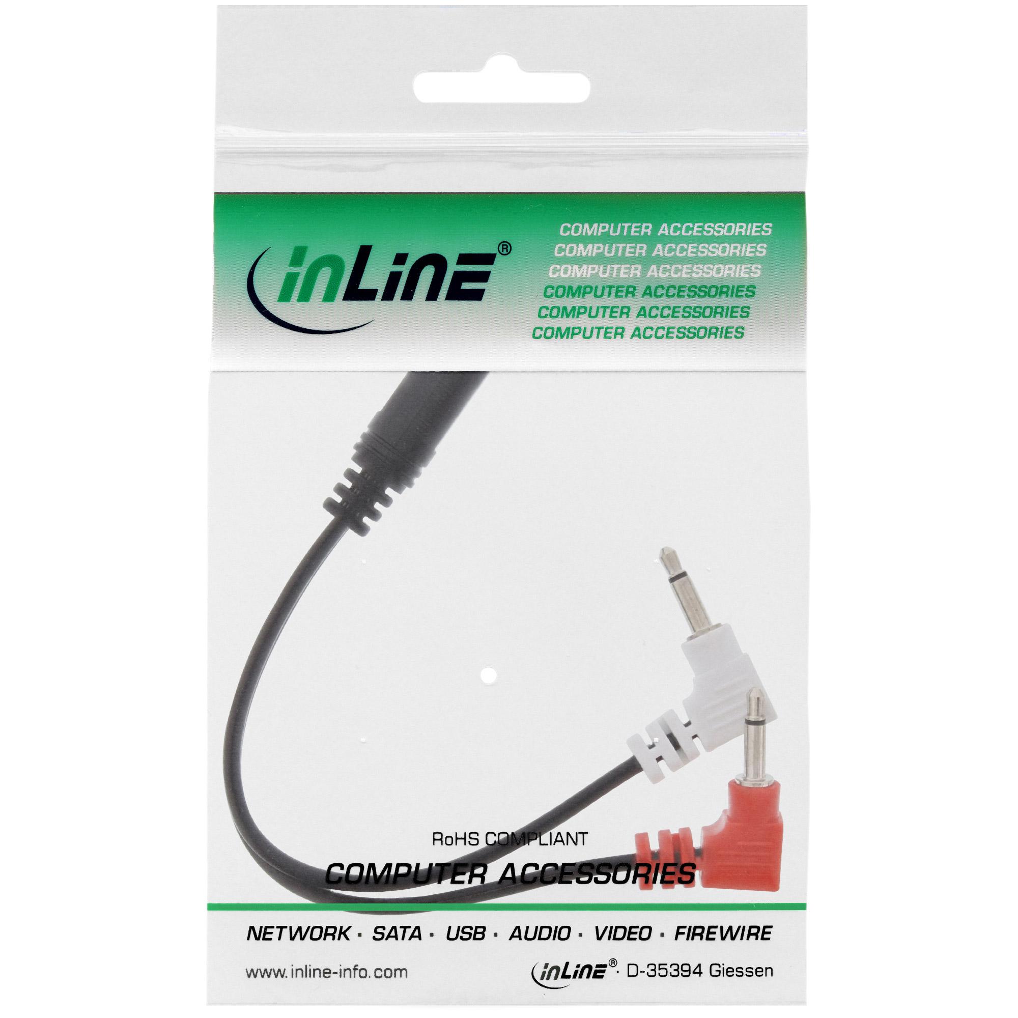 Cavo adattatore per aereo per cuffie audio - 2x 3 -5mm ST - 3 -5mm BU 3pin - 0 -15m