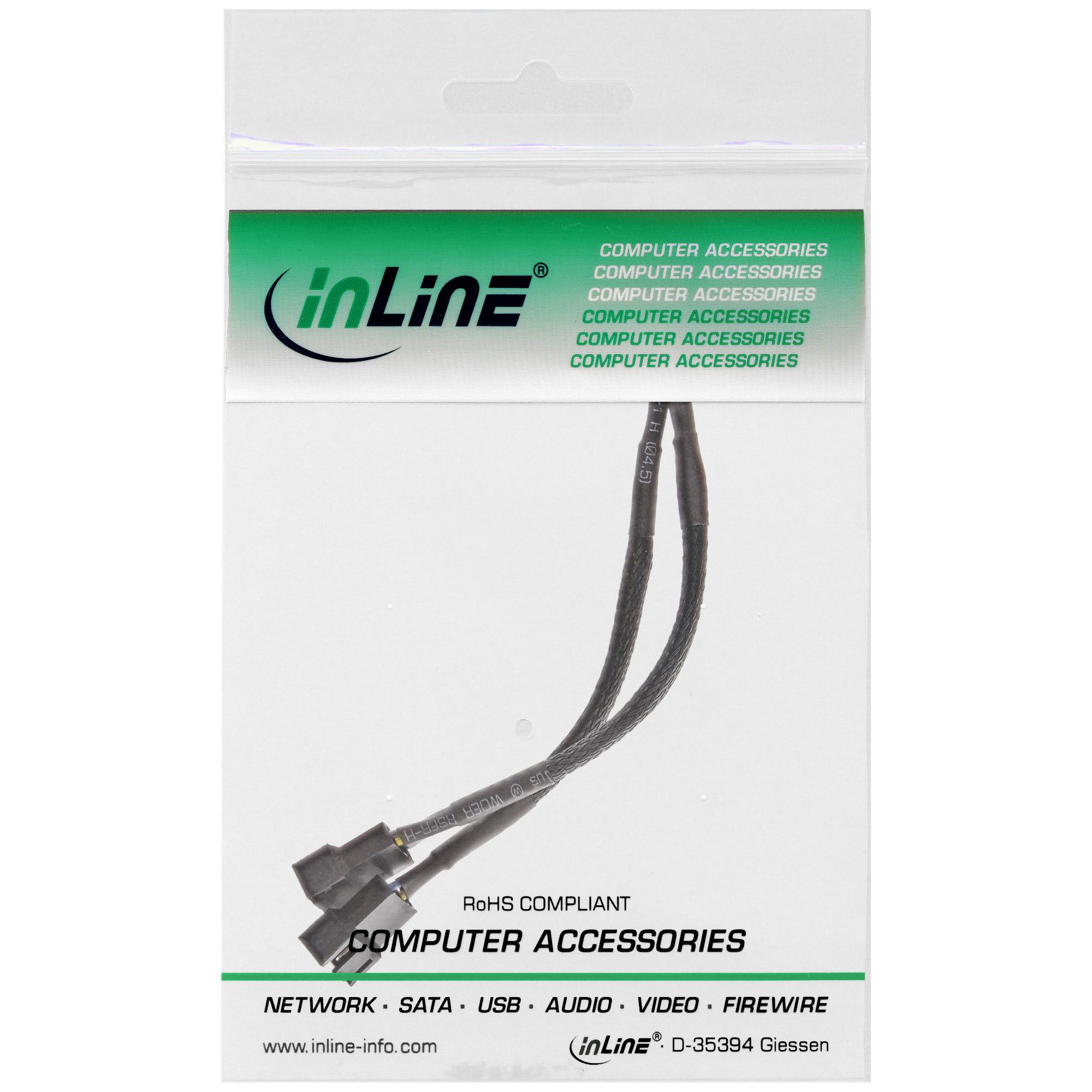 InLine Cavo alimentaz. ventole Y, 4pin Fan F, 2x 4pin Fan M, tachimetrico, 0,7m (inLine? Y-Kabel f?r PWM L?fter 4pol Molex 1 St