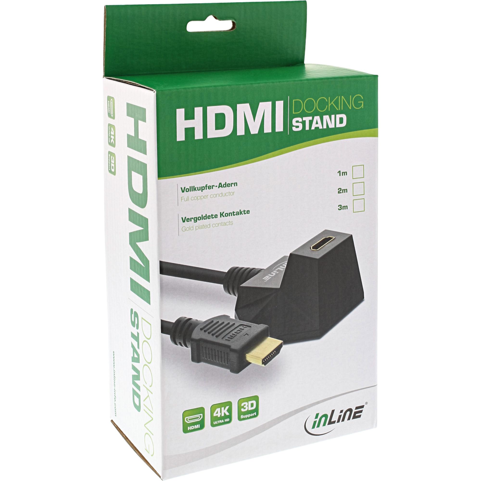 Prolunga HDMI con supporto HDMI ad alta velocitÃ  - 4K2K - spina - nero/oro - 3 m