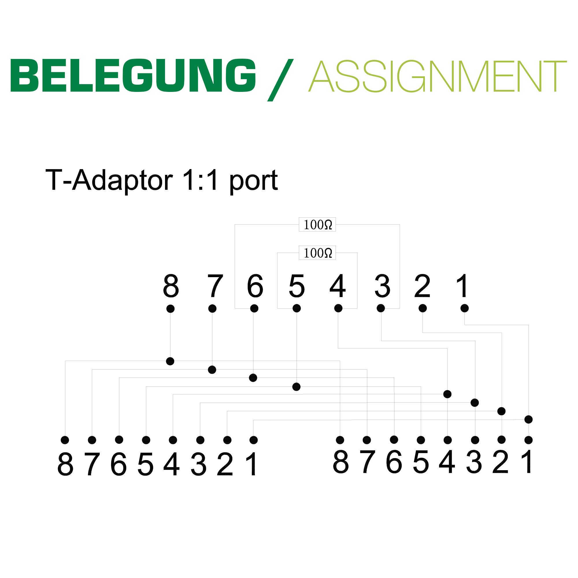 Distributore ISDN - 2x BU RJ45 - cavo da 15 cm - con resistenze terminali - montabile