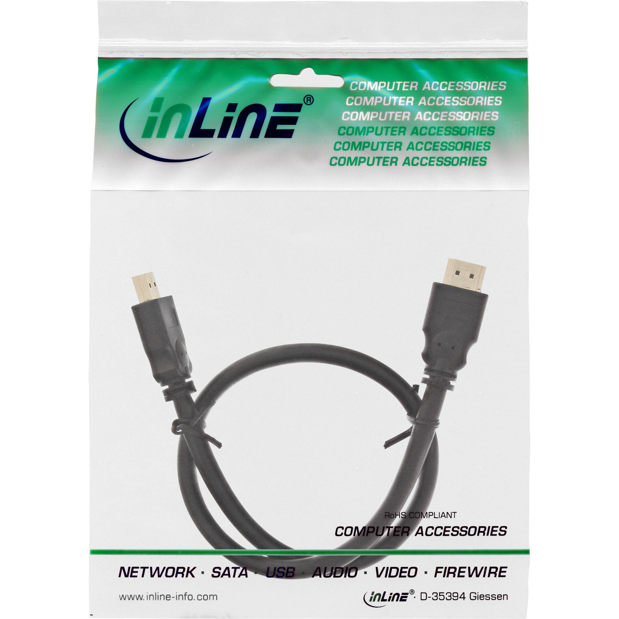 Cavo HDMI - HDMI High Speed â€‹â€‹- ST - ST - contatti placcati oro - nero - 0,5 m