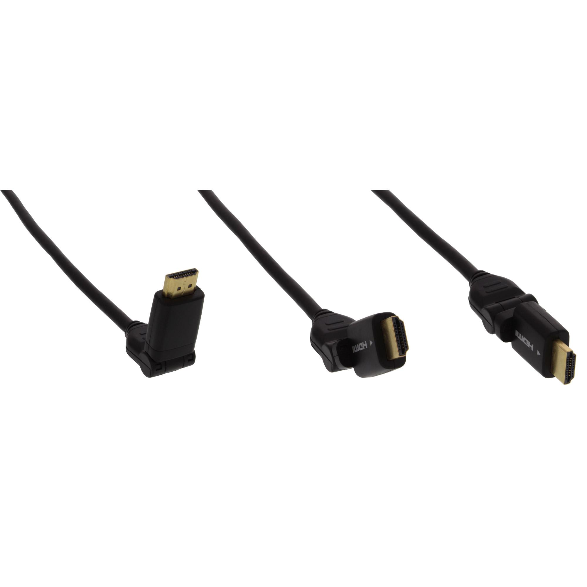Cavo HDMI-HS con. Et. - ST-ST - conn. - nero - flessibile. gomito - 0 -5 m