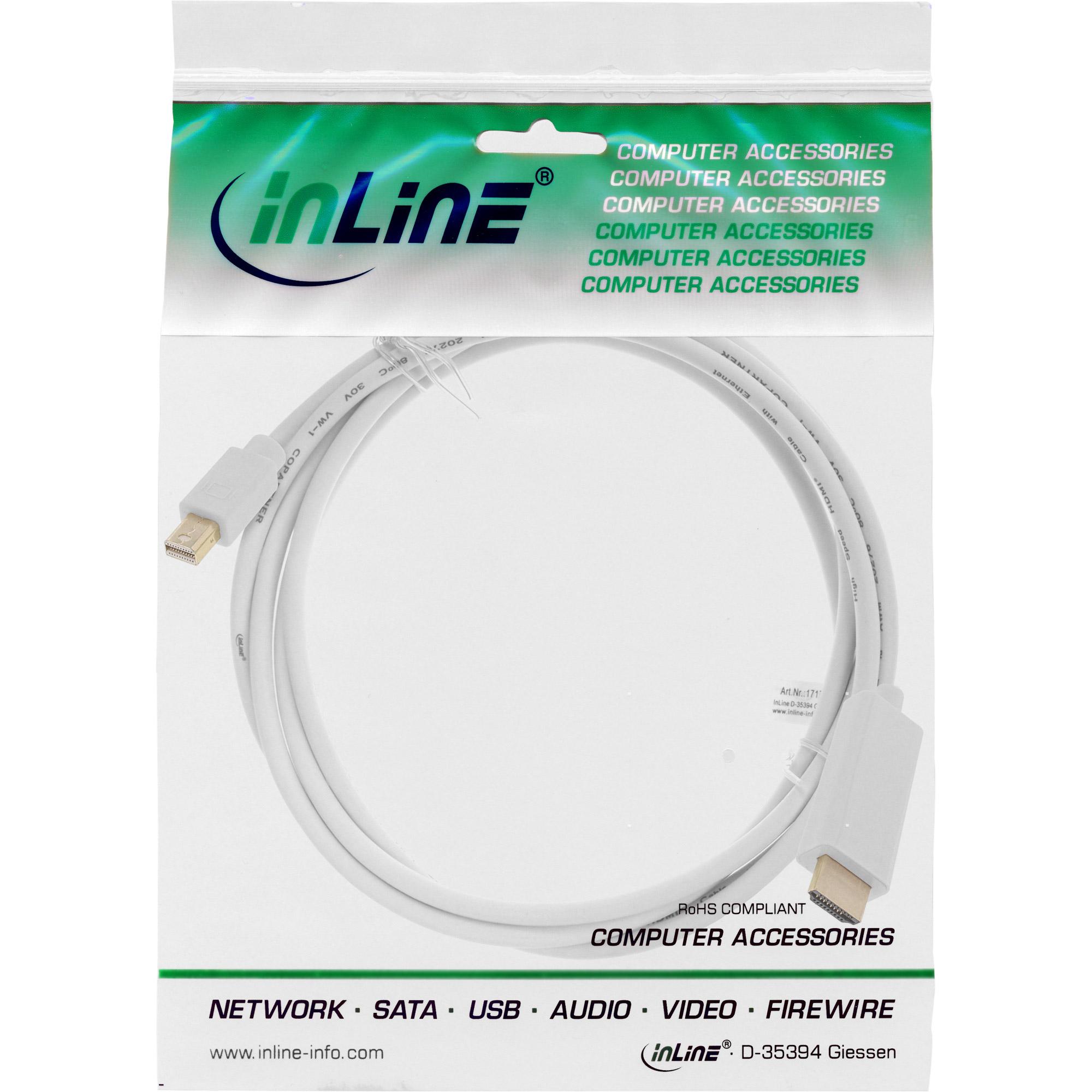 Cavo convertitore Mini DisplayPort a HDMI - bianco - 1 m - 4K2K - con audio